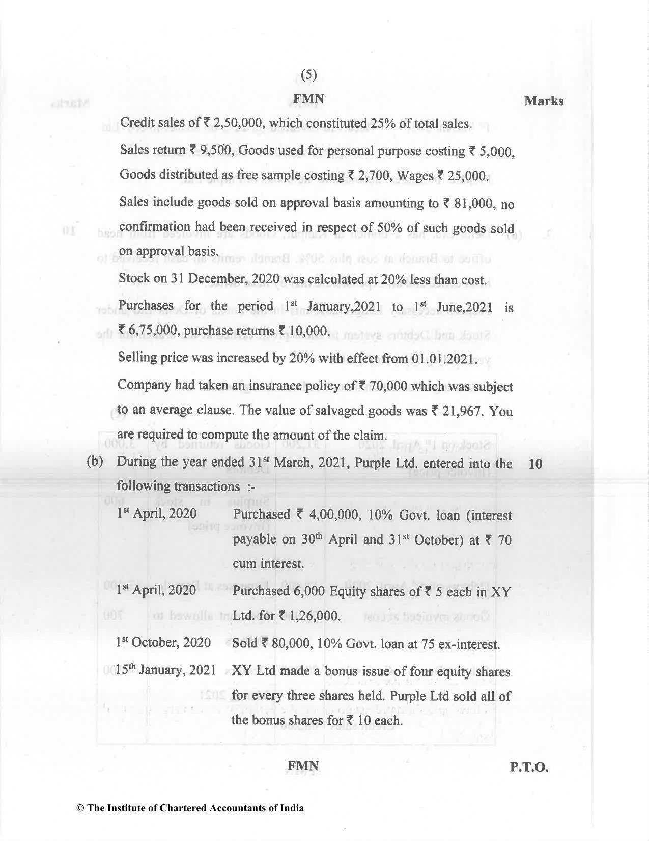 CA Inter Dec 2021 Question Paper - Paper 1 – Accounting - Page 5