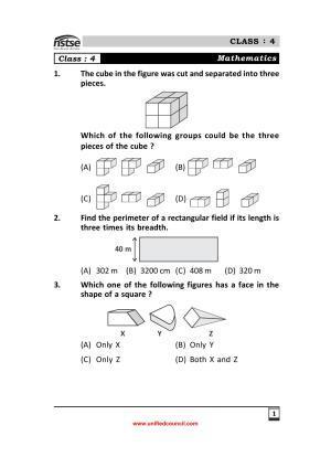 2023 Class 4 NSTSE Sample Question Papers