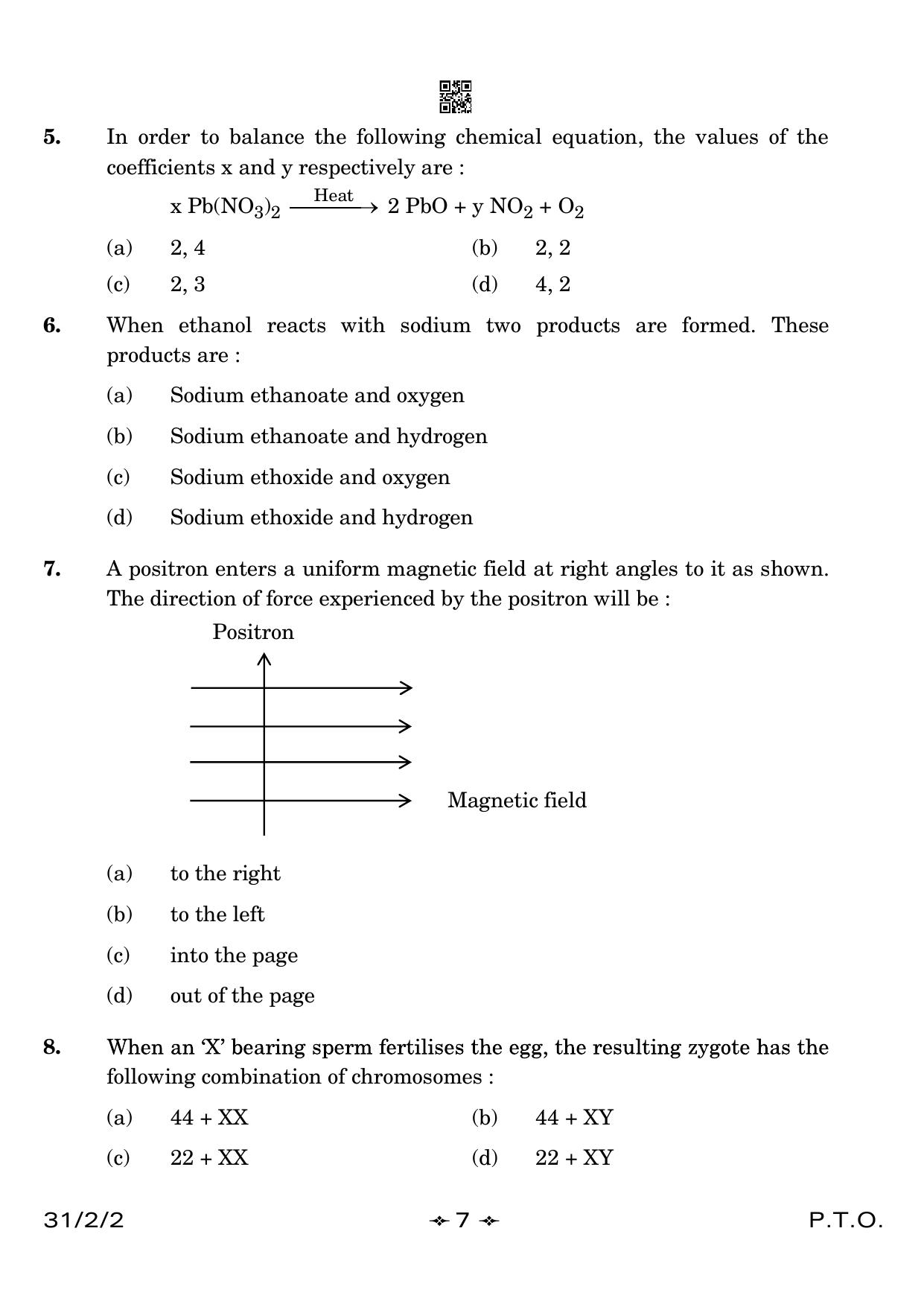 CBSE Class 10 31-2-2 Science 2023 Question Paper - Page 7