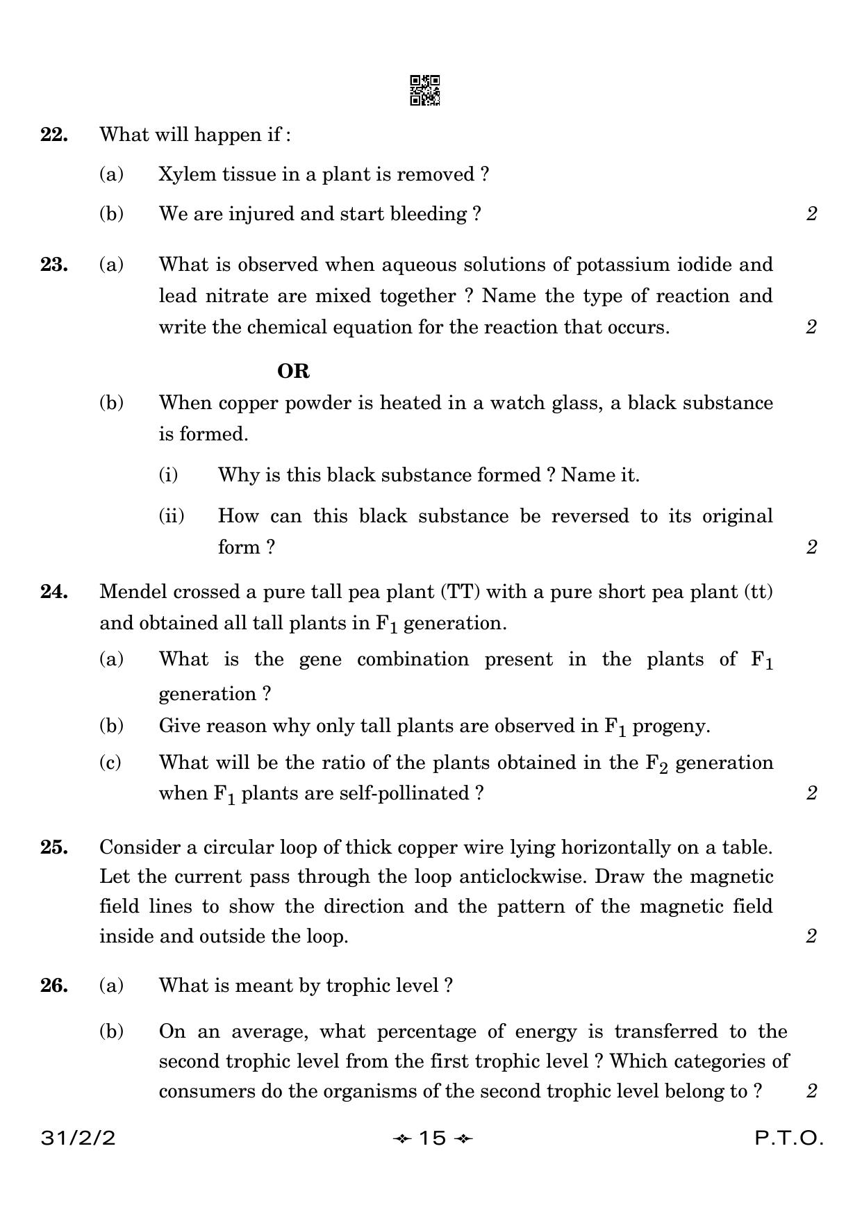 CBSE Class 10 31-2-2 Science 2023 Question Paper - Page 15