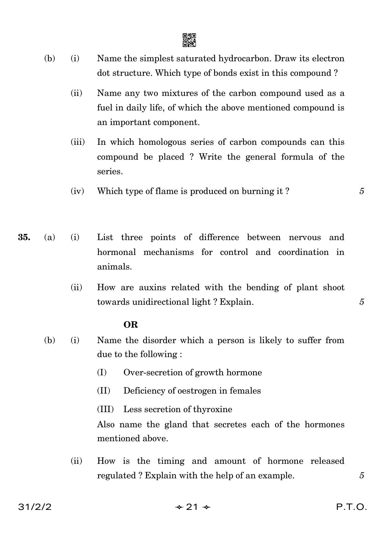 CBSE Class 10 31-2-2 Science 2023 Question Paper - Page 21