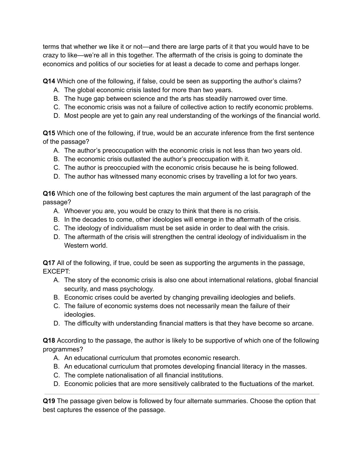 CAT 2019 CAT QA Slot 1 Question Paper - Page 7