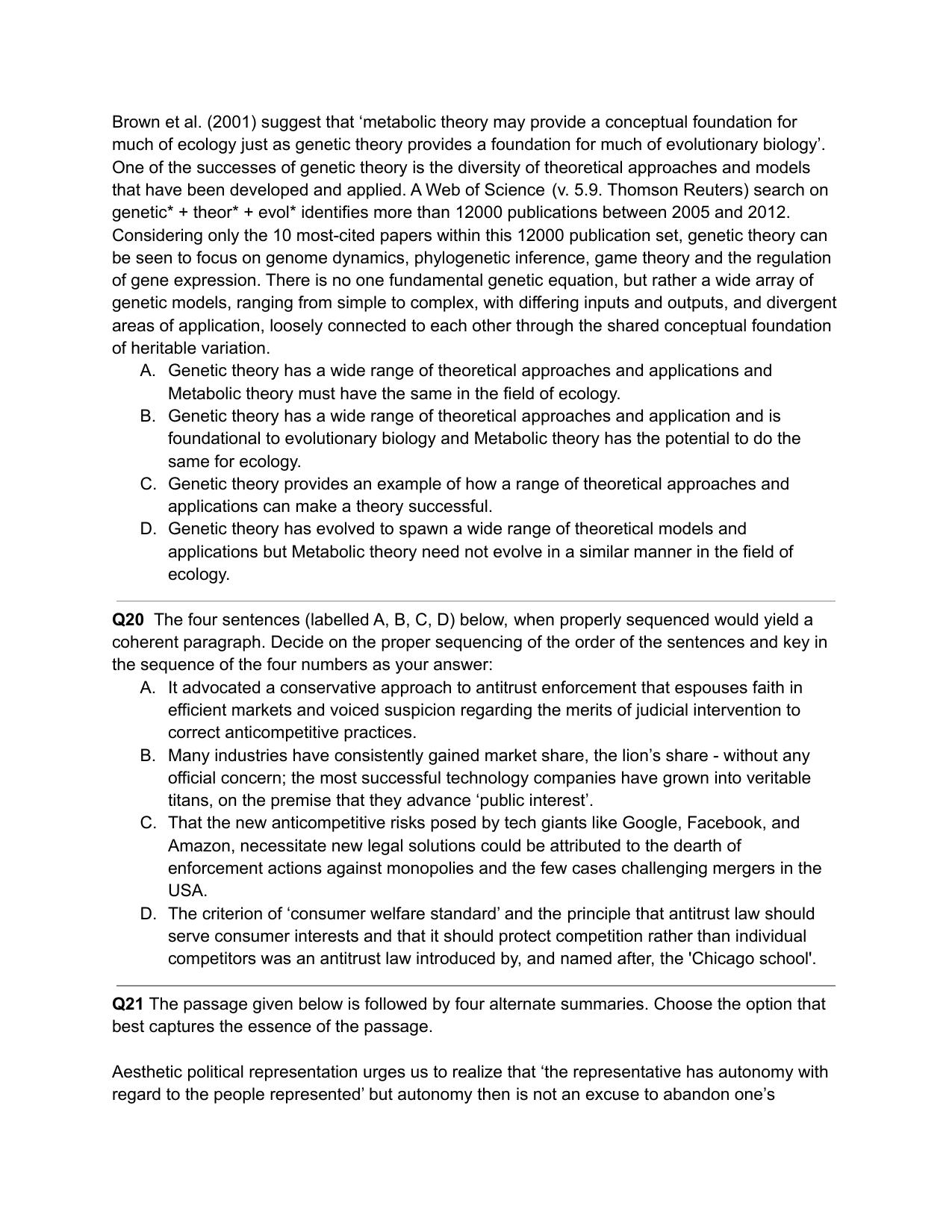 CAT 2019 CAT QA Slot 1 Question Paper - Page 8