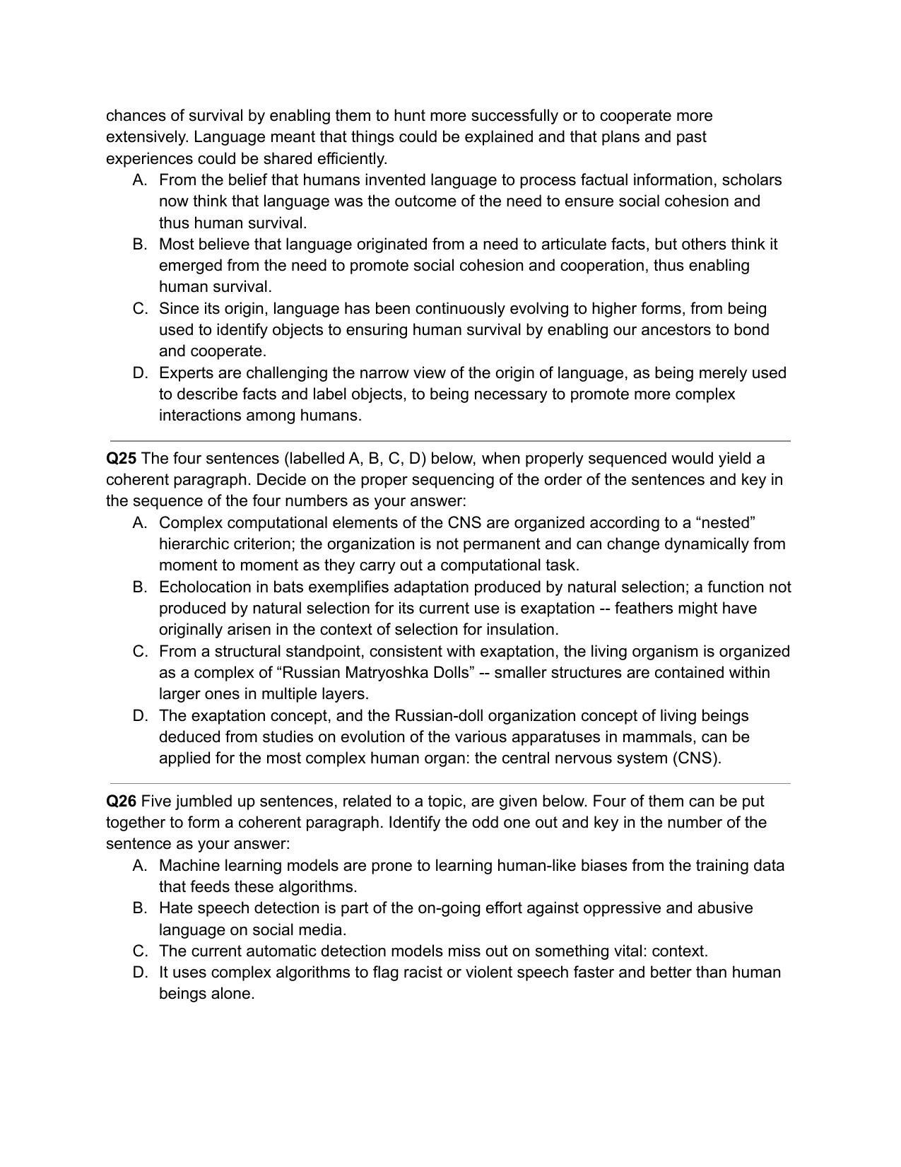 CAT 2019 CAT QA Slot 1 Question Paper - Page 10