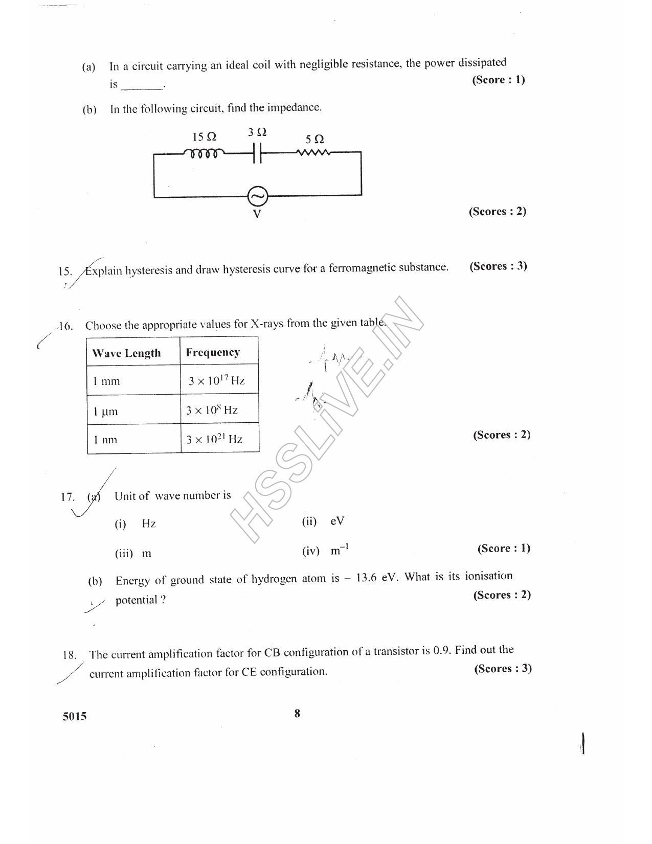 Kerala Plus Two 2017 Physics Question paper - Page 5
