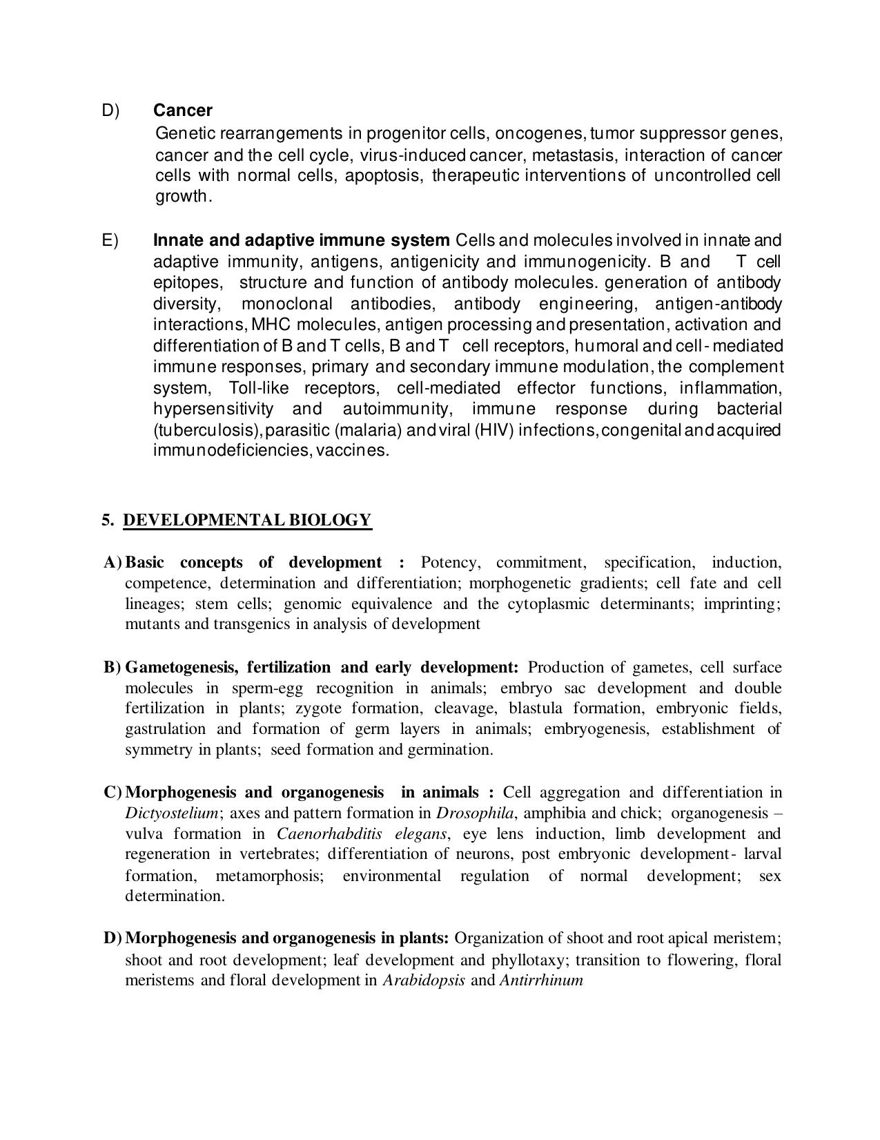 TNSET Syllabus - Life Sciences - Page 4