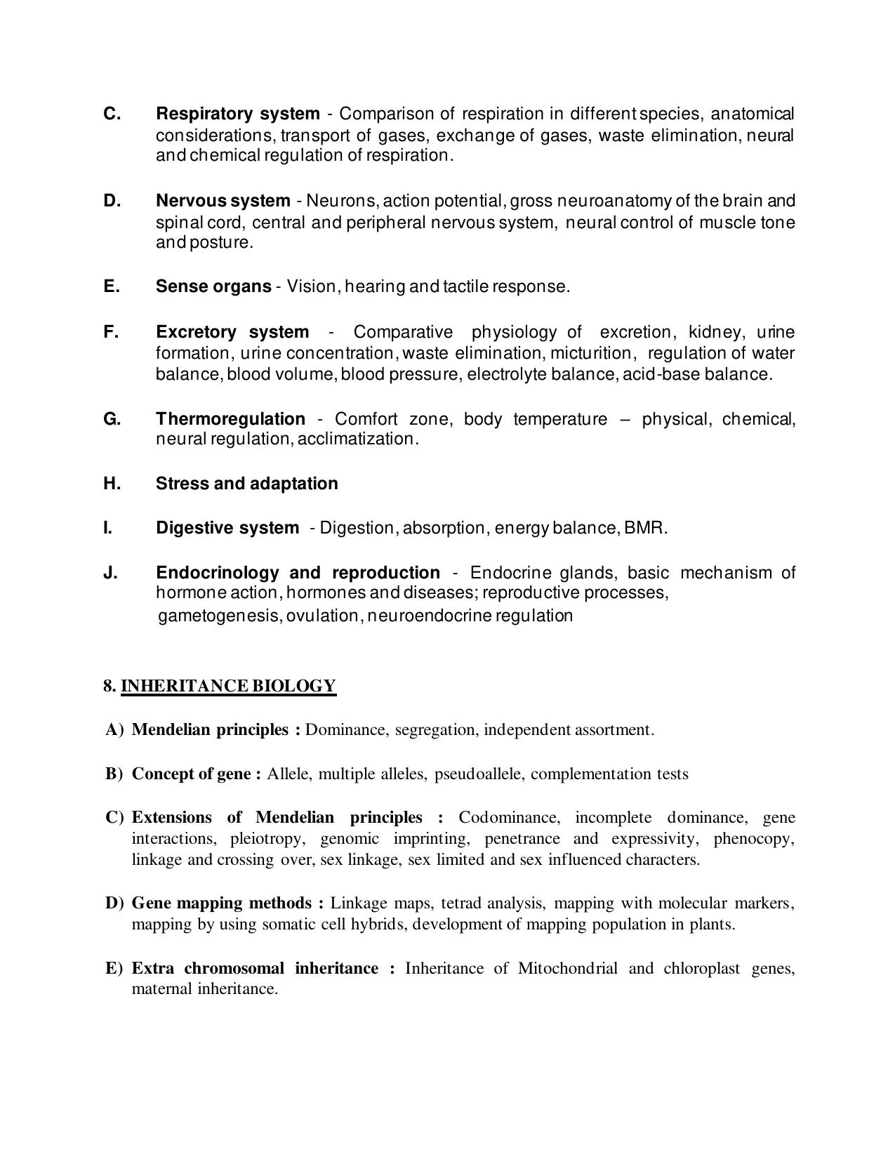 TNSET Syllabus - Life Sciences - Page 6