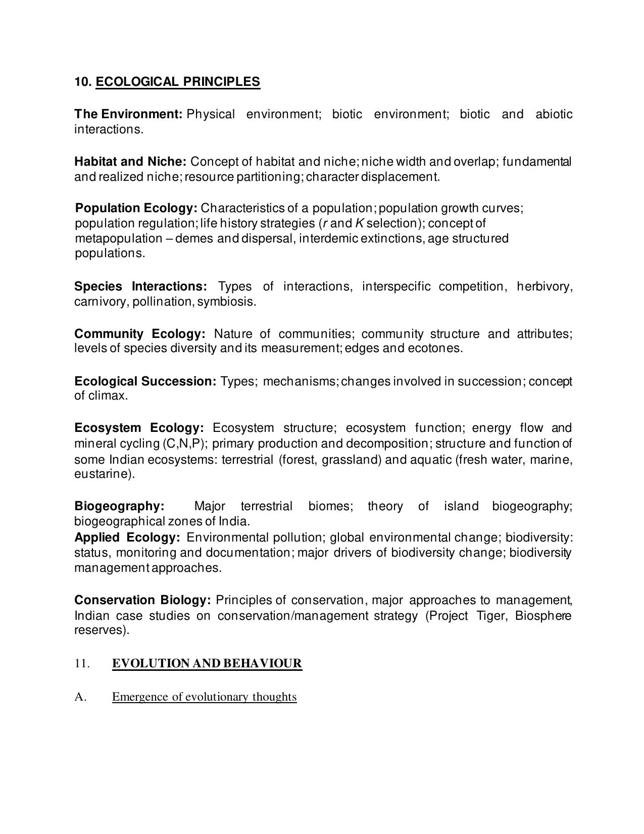 TNSET Syllabus - Life Sciences - Page 8