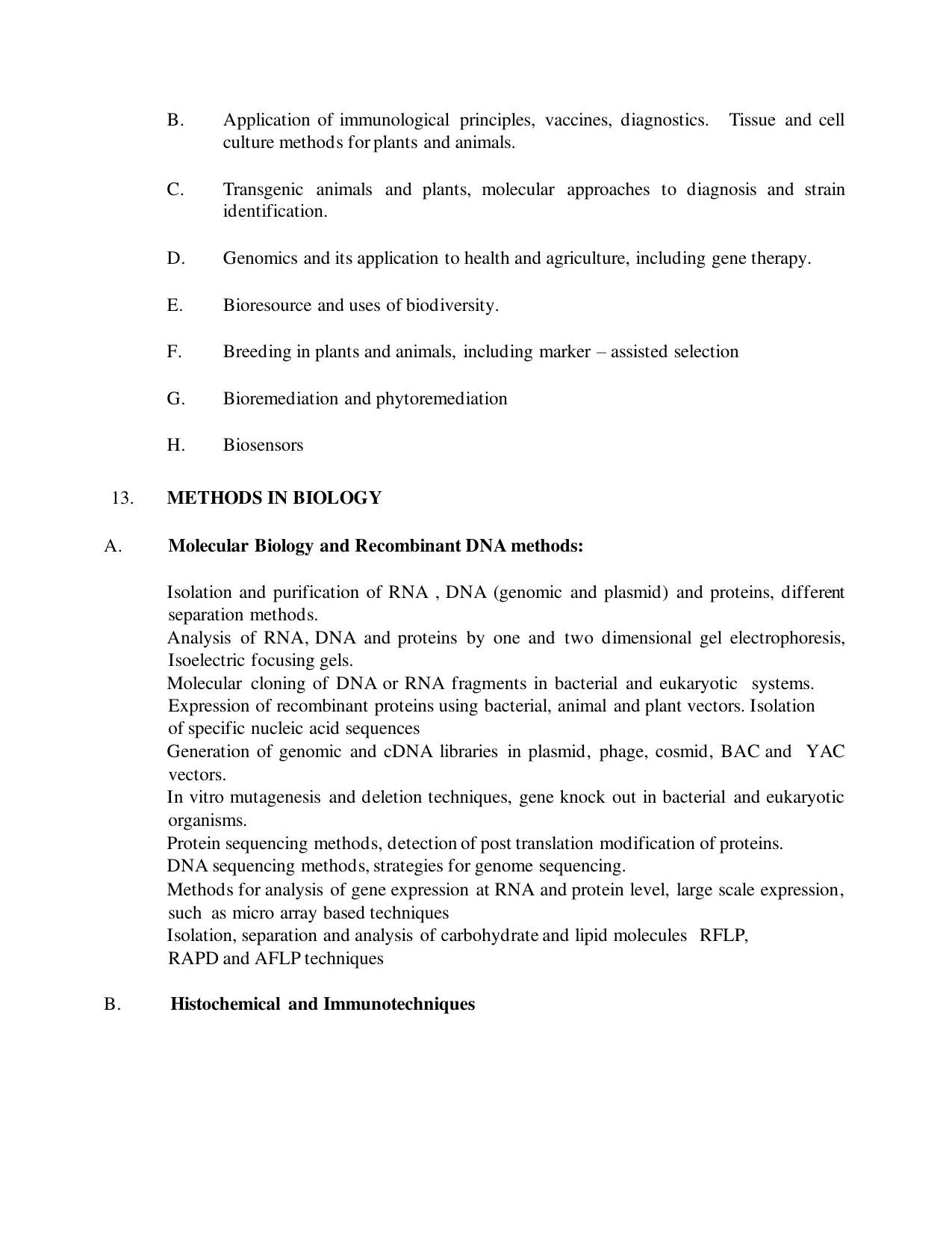 TNSET Syllabus - Life Sciences - Page 10