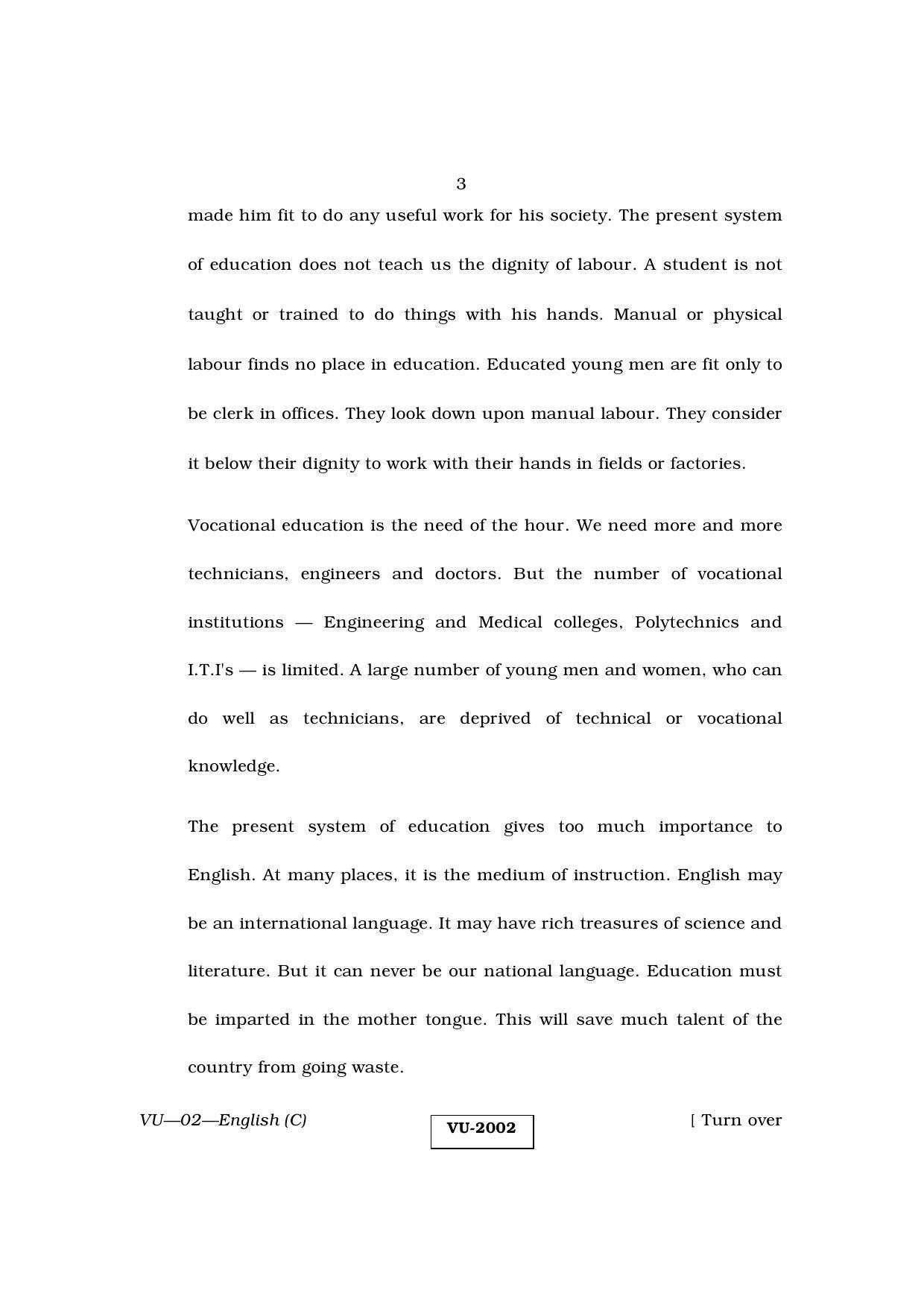 RBSE 2014 English Varishtha Upadhyay Question Paper - Page 3