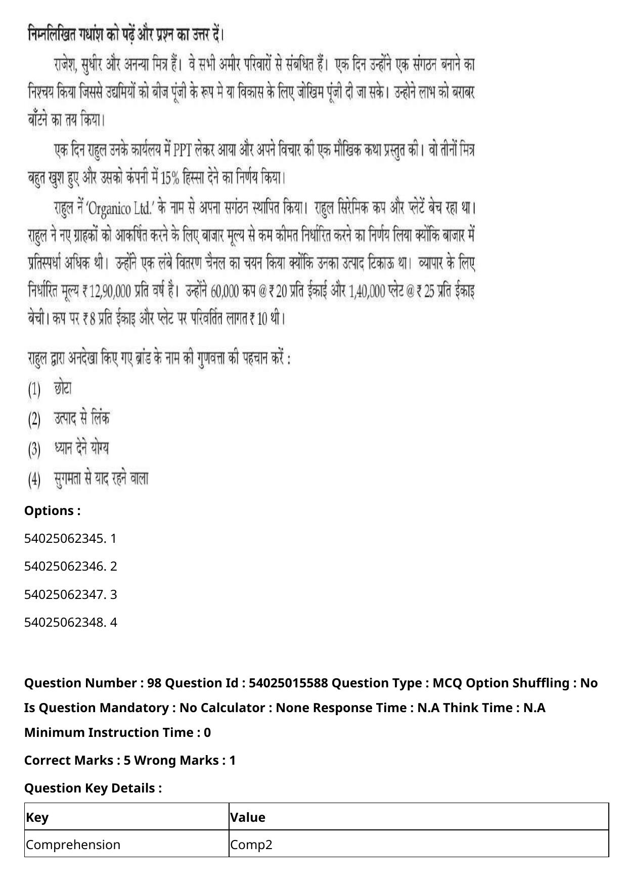 CUET 2023 English Hindi Shift 2 Question Papers - Page 133