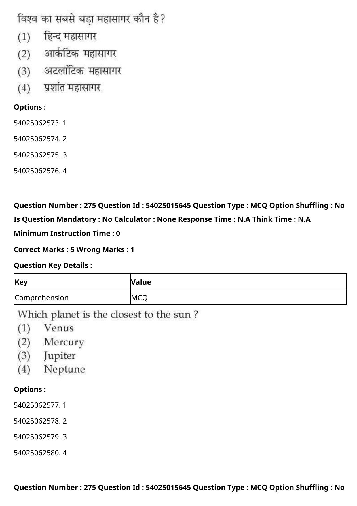 CUET 2023 English Hindi Shift 2 Question Papers - Page 423