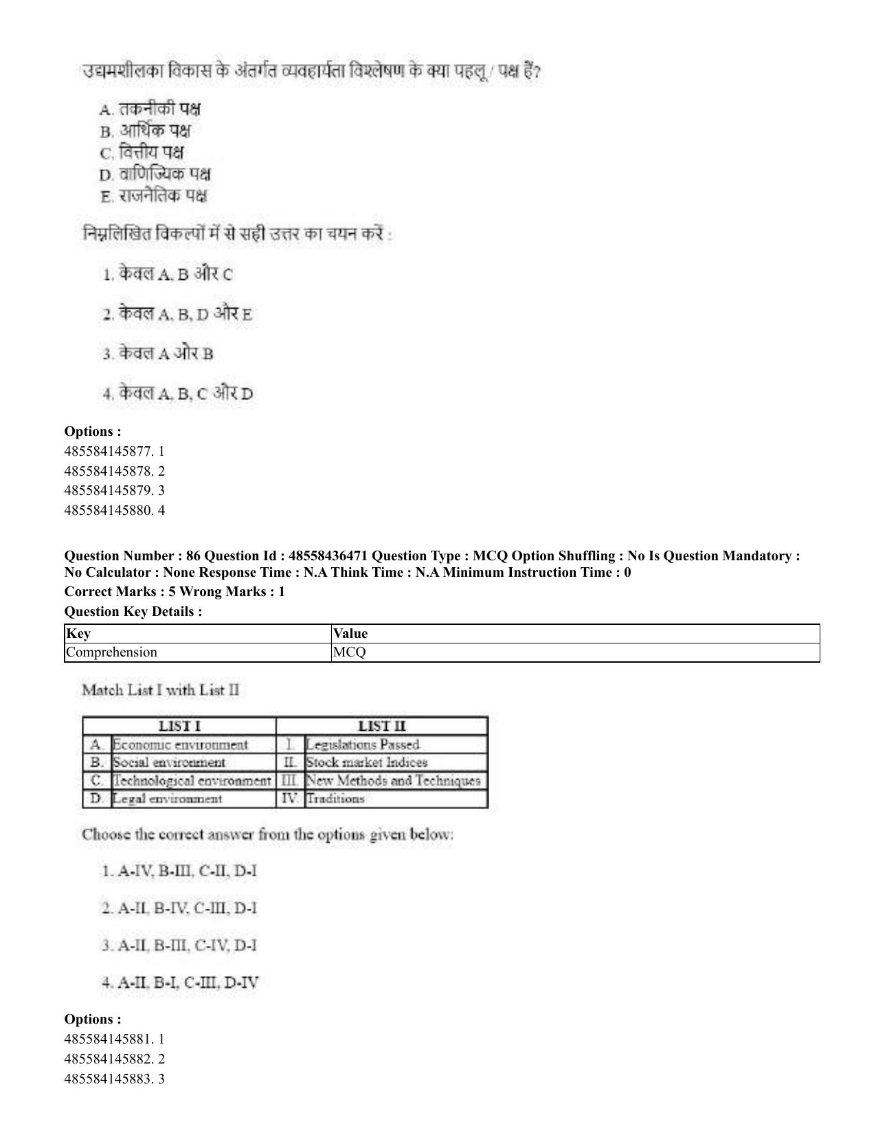 CUET 2023 English Hindi Shift 3 Question Papers  - Page 99