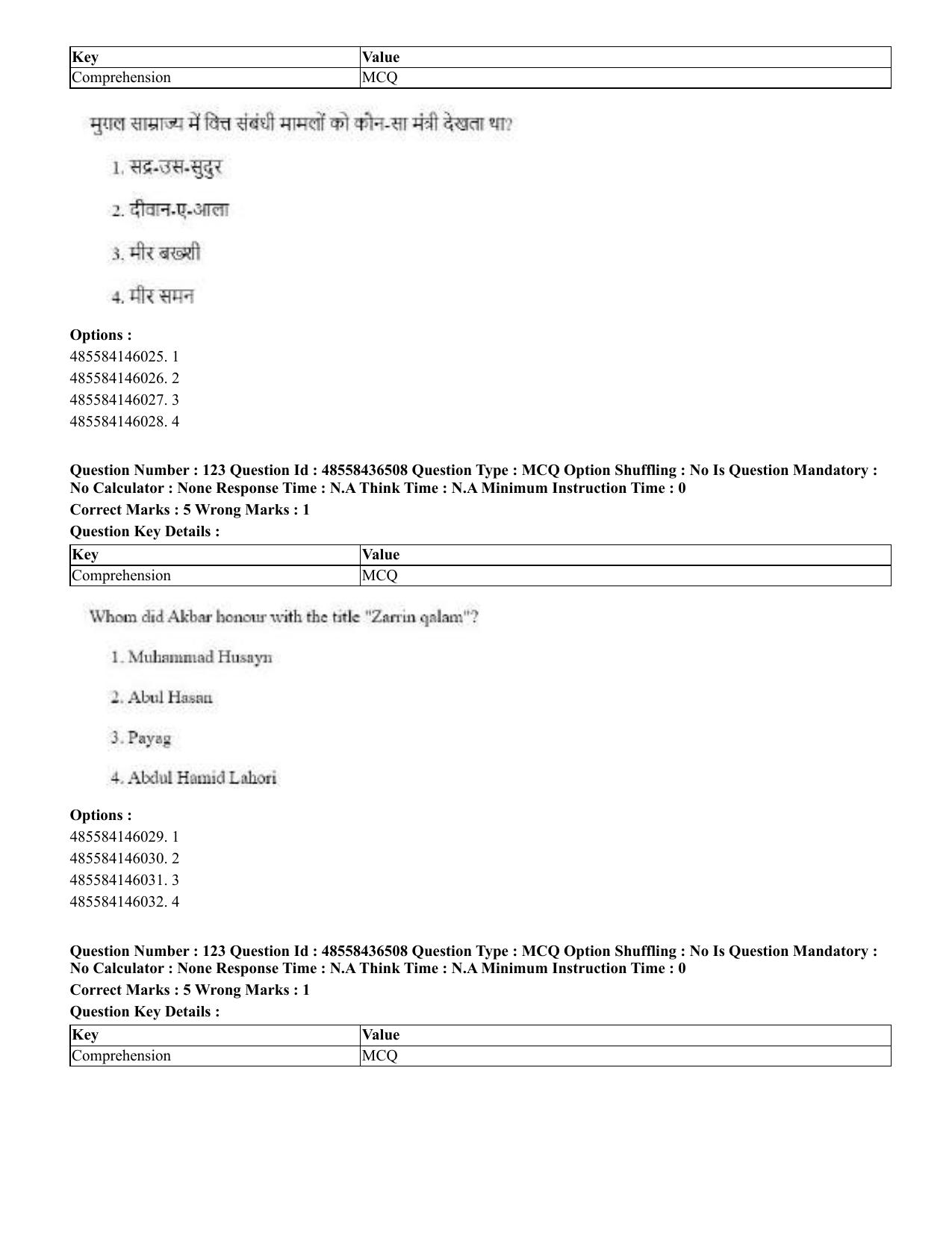 CUET 2023 English Hindi Shift 3 Question Papers  - Page 147