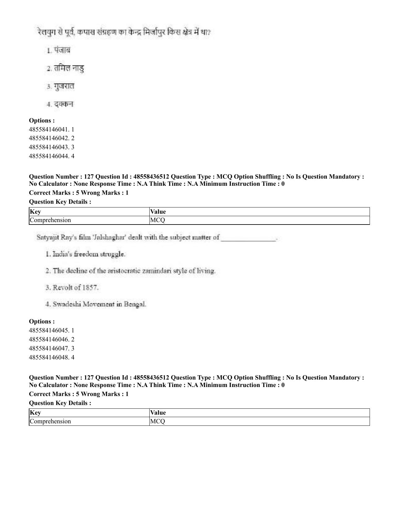 CUET 2023 English Hindi Shift 3 Question Papers  - Page 151
