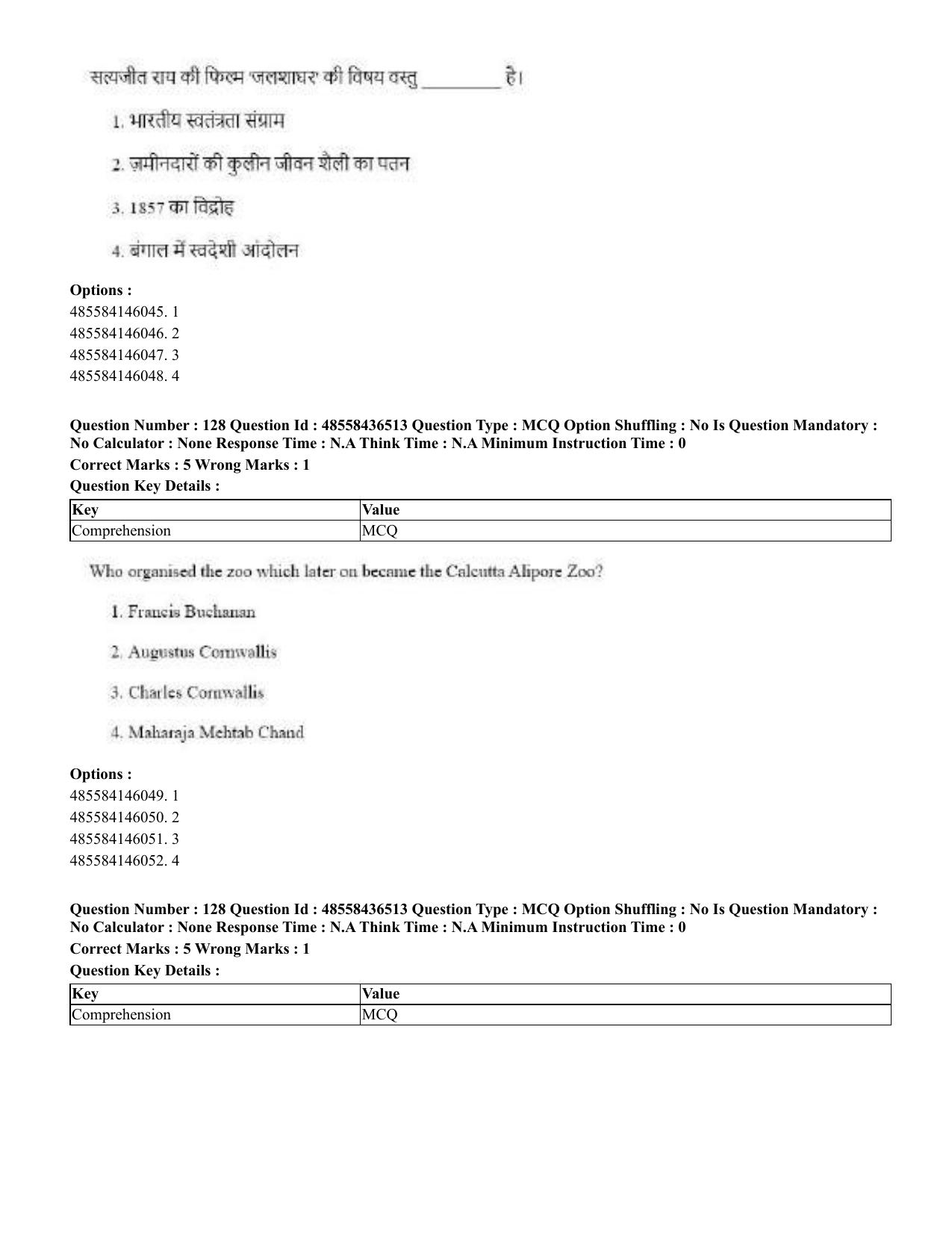 CUET 2023 English Hindi Shift 3 Question Papers  - Page 152