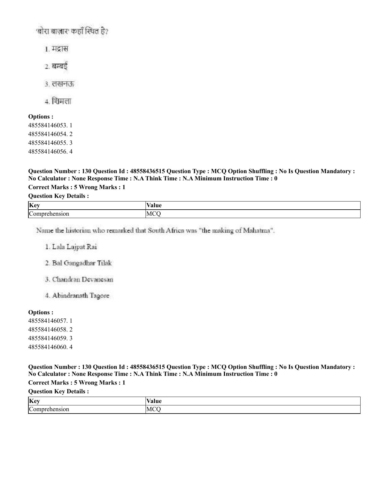 CUET 2023 English Hindi Shift 3 Question Papers  - Page 154