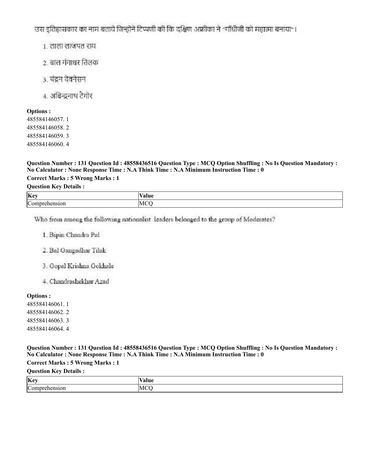CUET 2023 English Hindi Shift 3 Question Papers  - Page 155