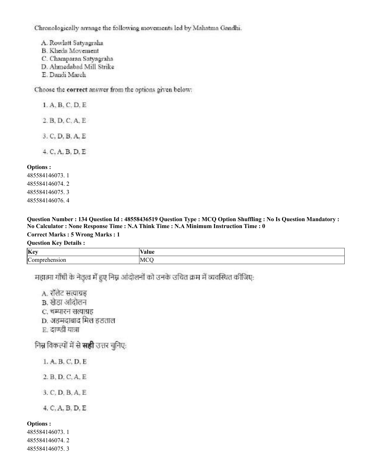 CUET 2023 English Hindi Shift 3 Question Papers  - Page 159