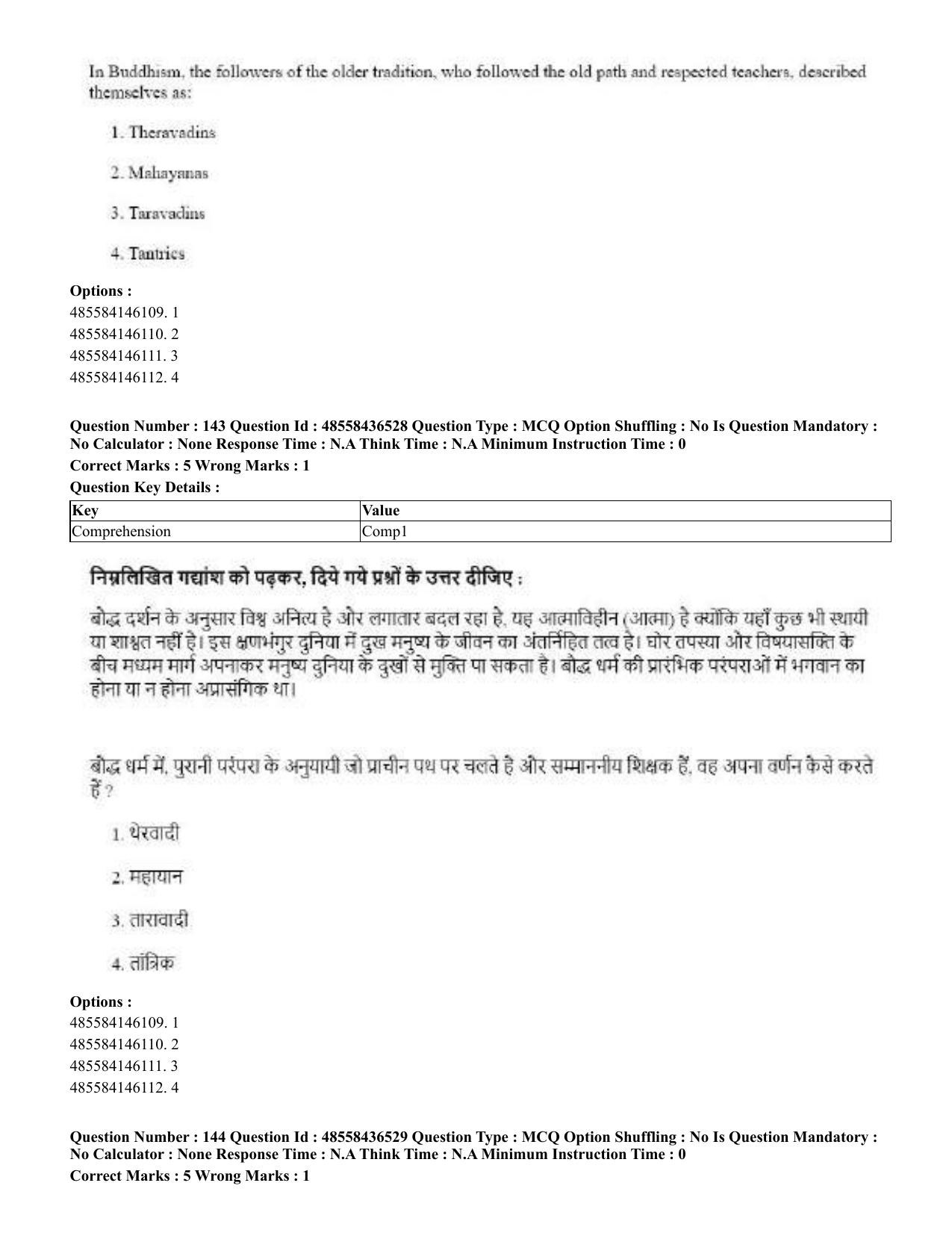 CUET 2023 English Hindi Shift 3 Question Papers  - Page 170
