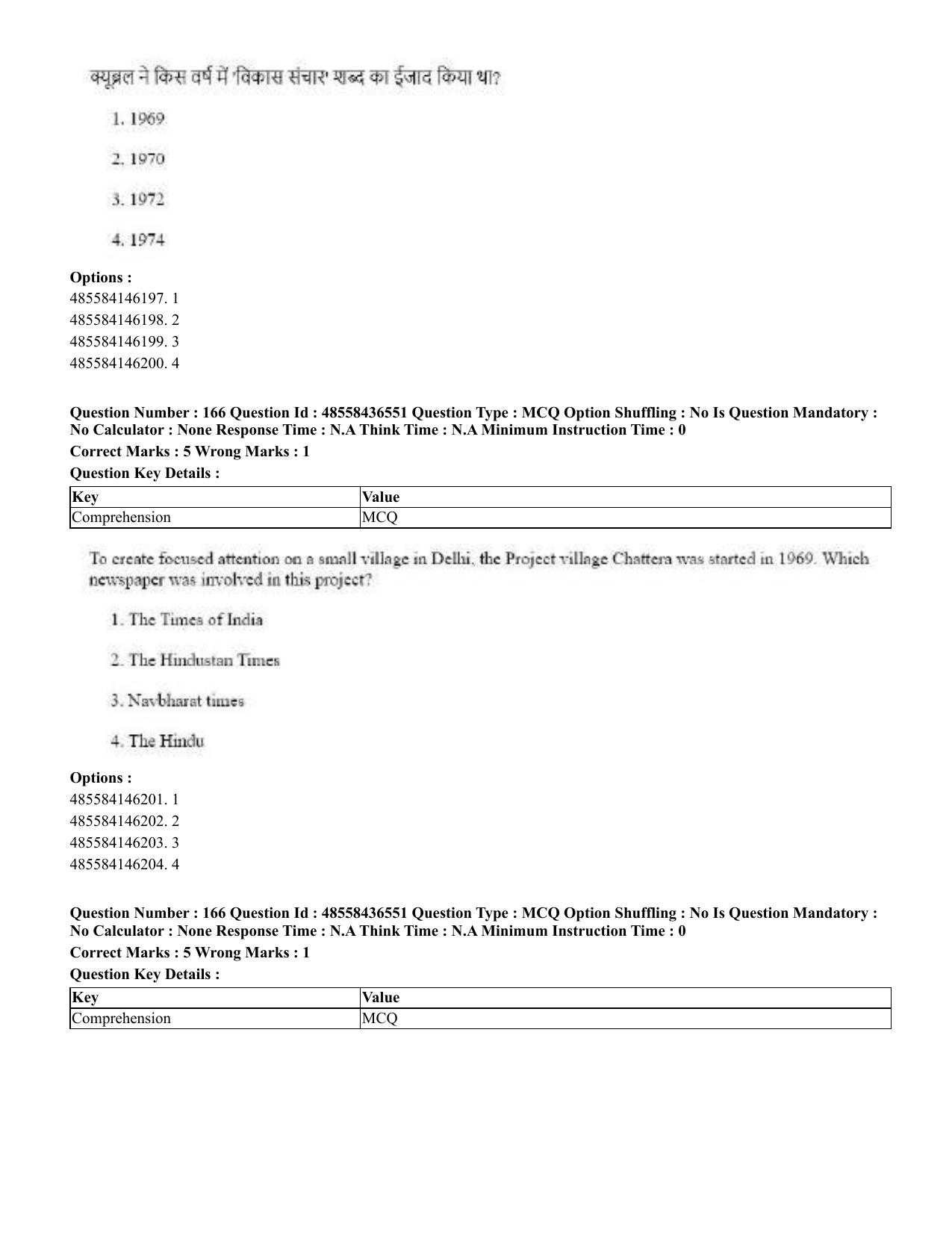 CUET 2023 English Hindi Shift 3 Question Papers  - Page 197