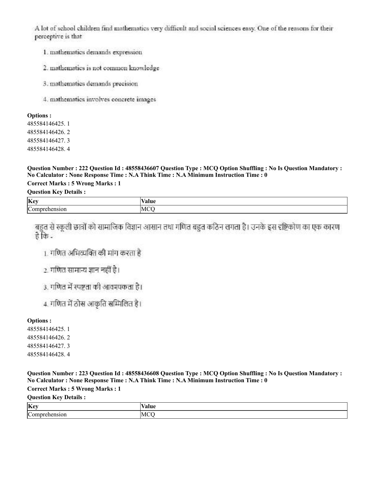 CUET 2023 English Hindi Shift 3 Question Papers  - Page 267