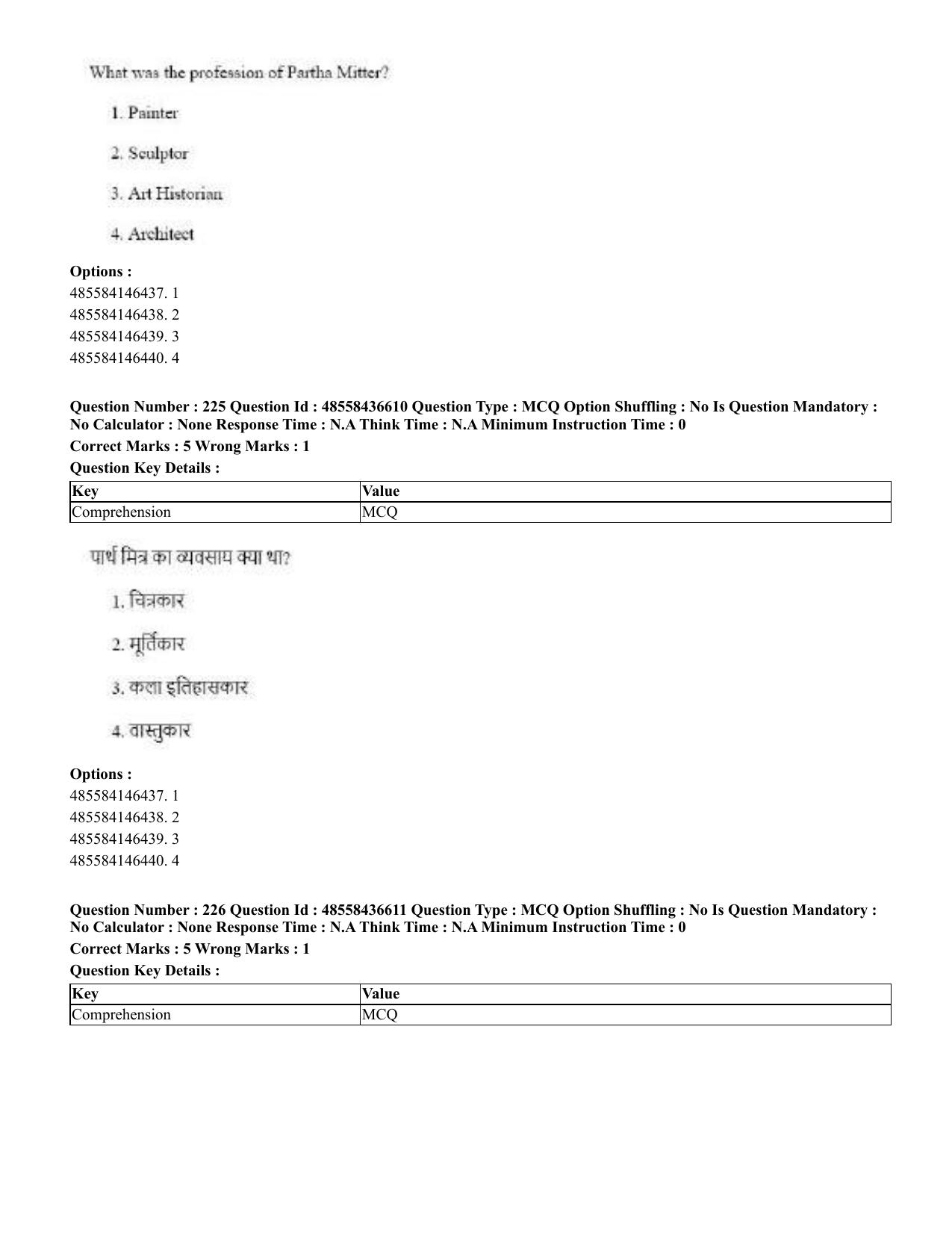 CUET 2023 English Hindi Shift 3 Question Papers  - Page 270