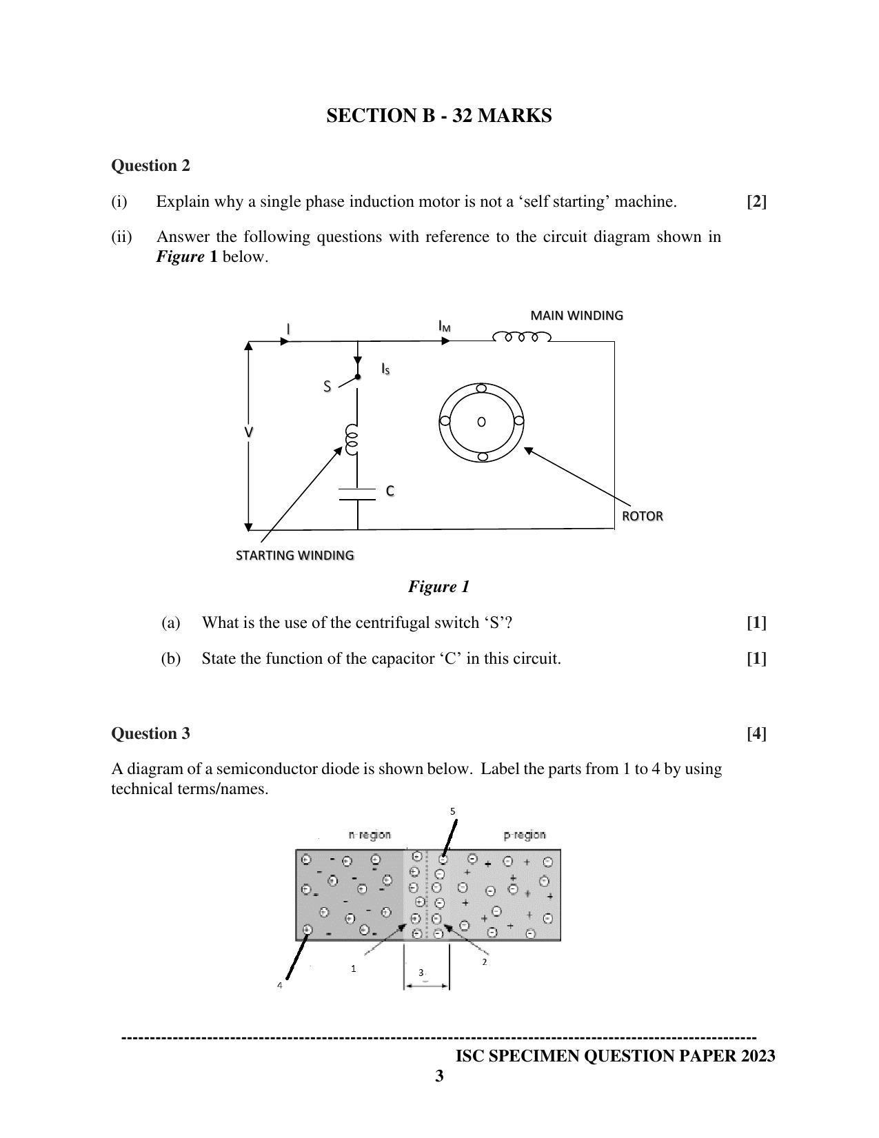 ISC Class 12 Electricity & Electronics Sample Paper 2023 - Page 3