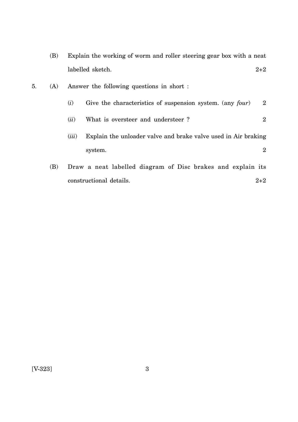Goa Board Class 12 Auto - Transmission (March 2019) Question Paper - Page 3