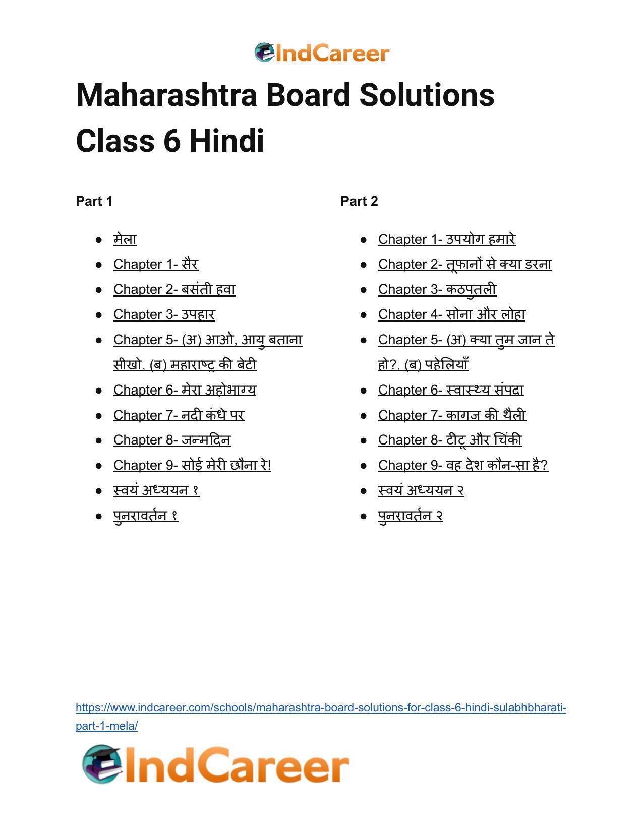 Maharashtra Board Solutions for Class 6- Hindi Sulabhbharati (Part 1): मेला - Page 8