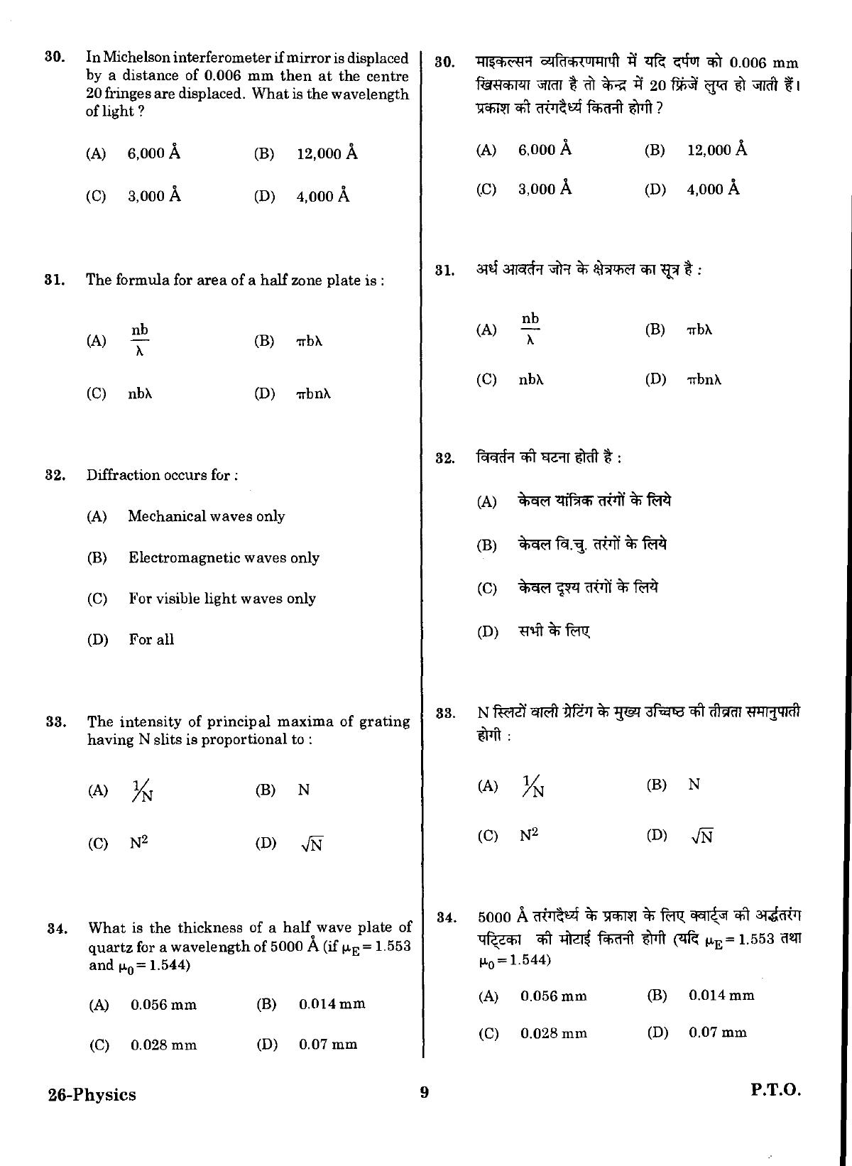 URATPG Physics Sample Question Paper 2018 - Page 8