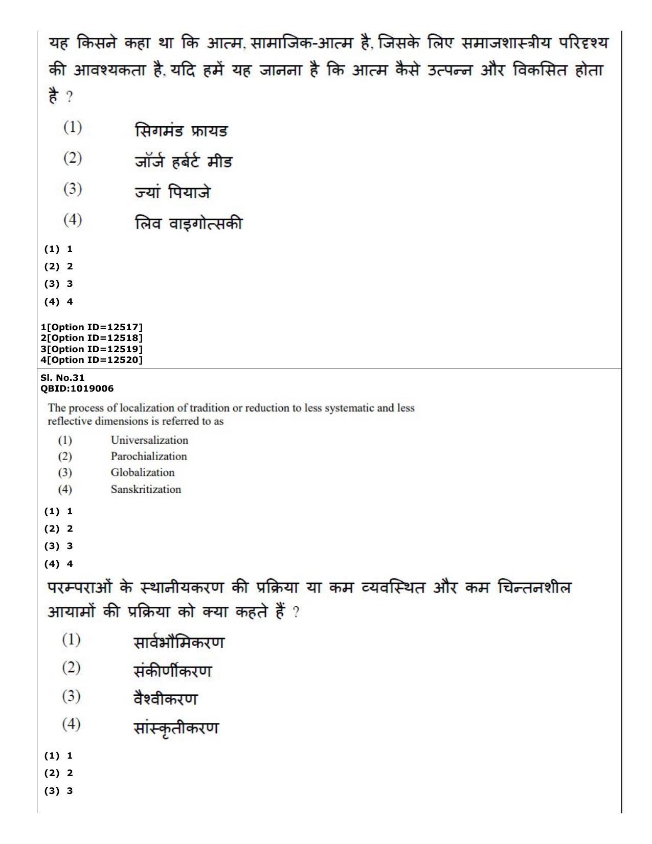 CUET (PG) 2022: PGQP-15 Sociology (04-09-2022) Question Paper - Page 24