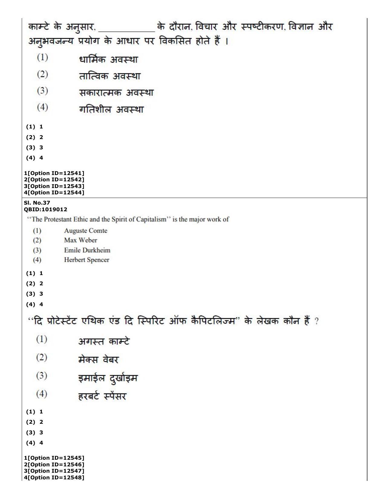 CUET (PG) 2022: PGQP-15 Sociology (04-09-2022) Question Paper - Page 28