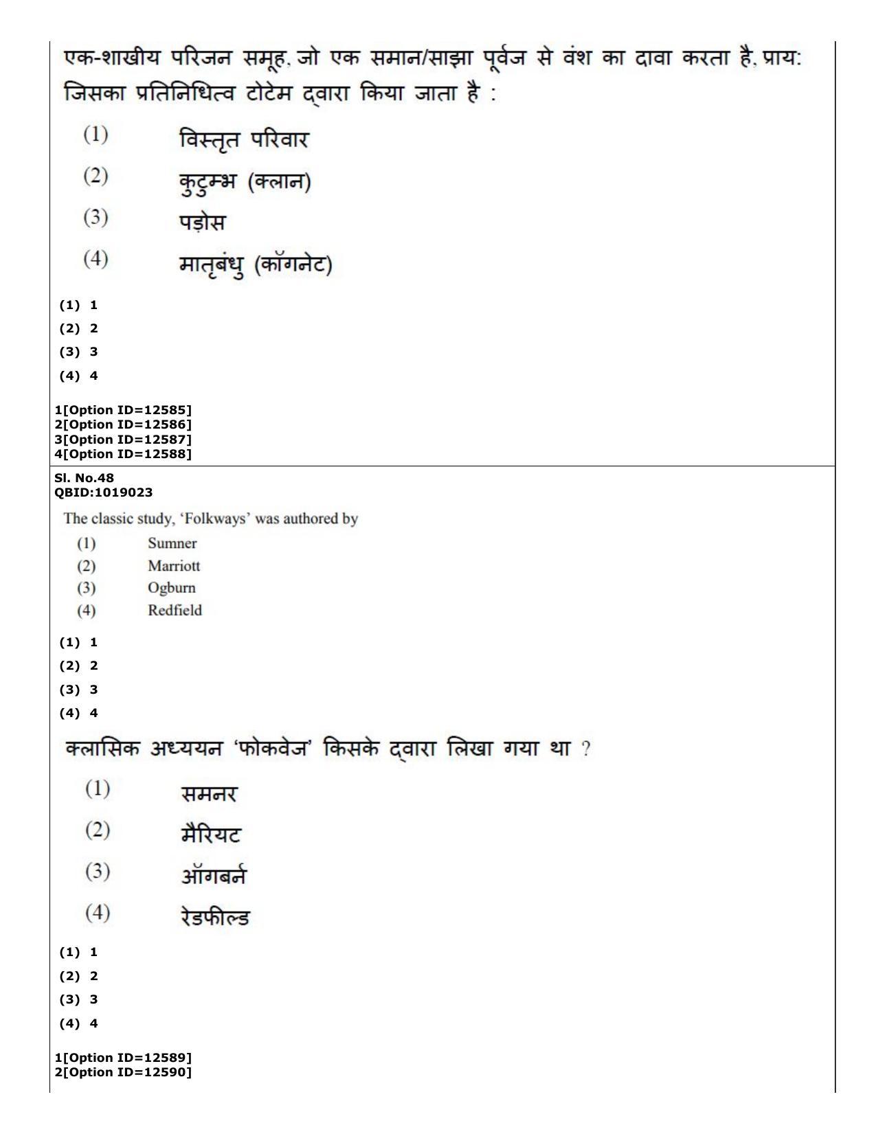 CUET (PG) 2022: PGQP-15 Sociology (04-09-2022) Question Paper - Page 36