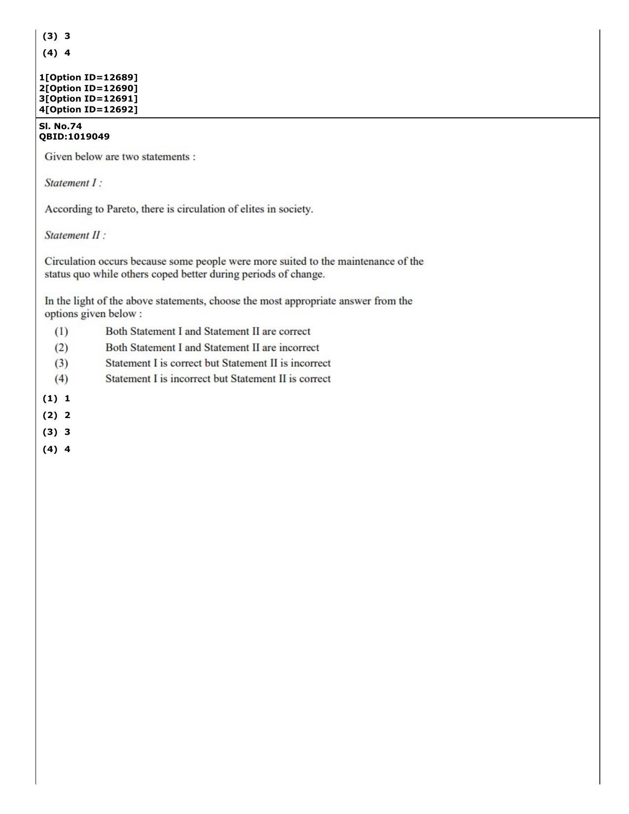 CUET (PG) 2022: PGQP-15 Sociology (04-09-2022) Question Paper - Page 58