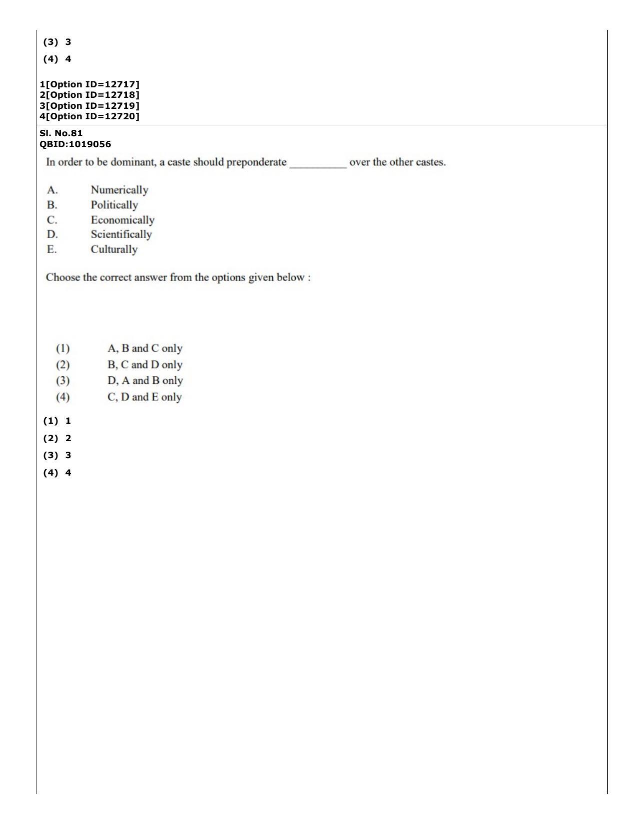 CUET (PG) 2022: PGQP-15 Sociology (04-09-2022) Question Paper - Page 66