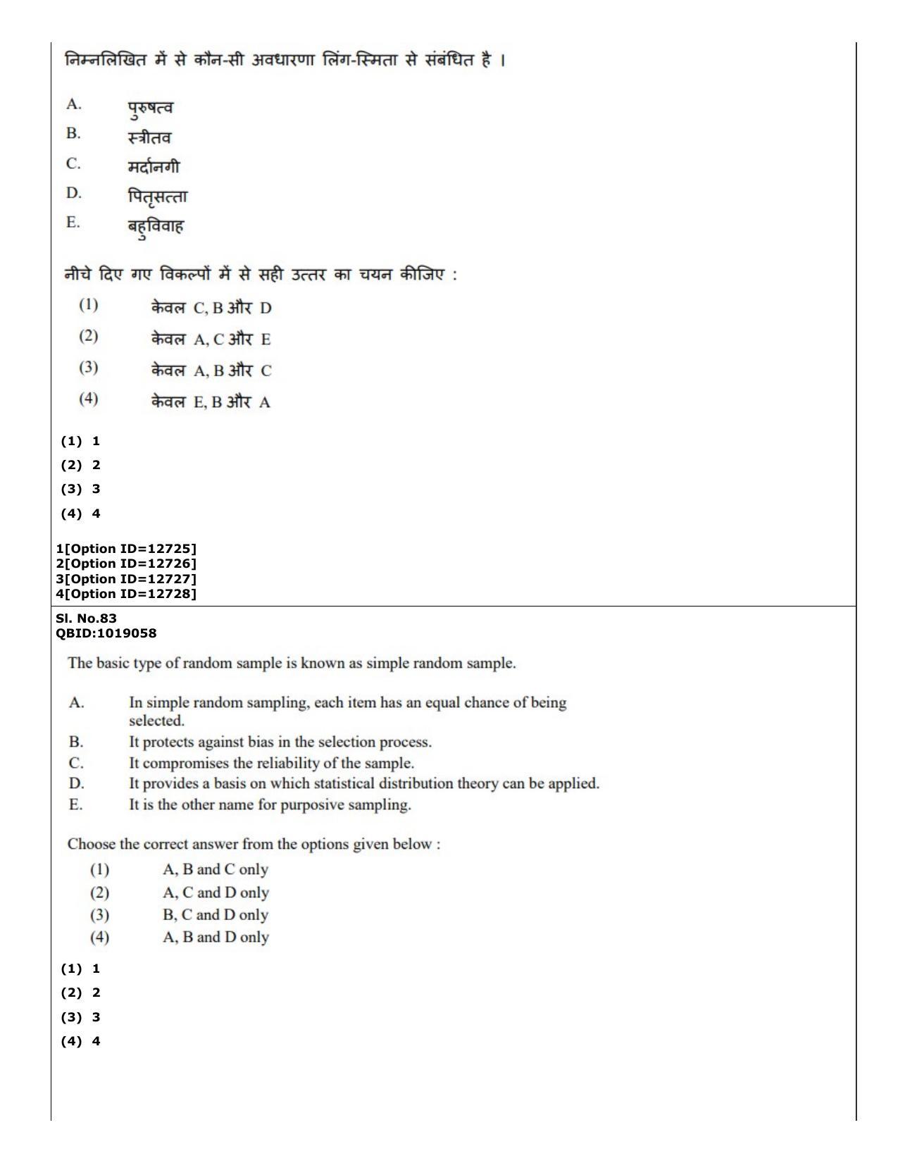 CUET (PG) 2022: PGQP-15 Sociology (04-09-2022) Question Paper - Page 68