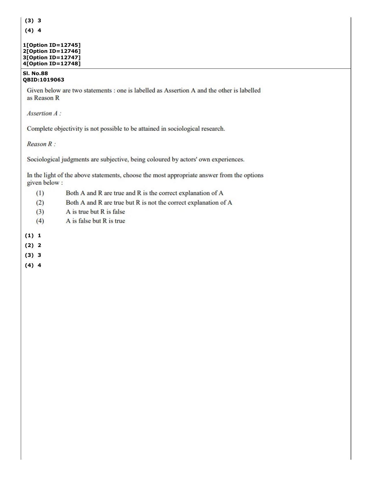 CUET (PG) 2022: PGQP-15 Sociology (04-09-2022) Question Paper - Page 74
