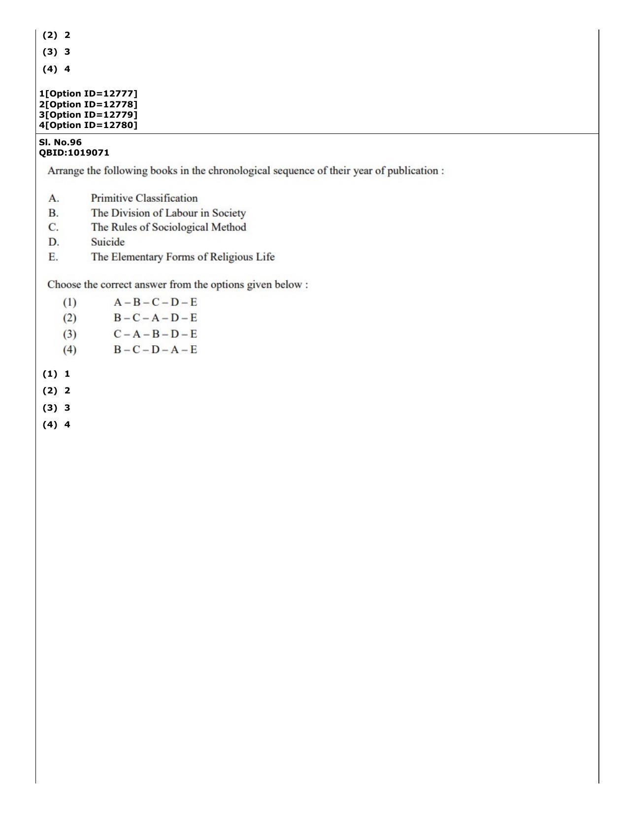 CUET (PG) 2022: PGQP-15 Sociology (04-09-2022) Question Paper - Page 83