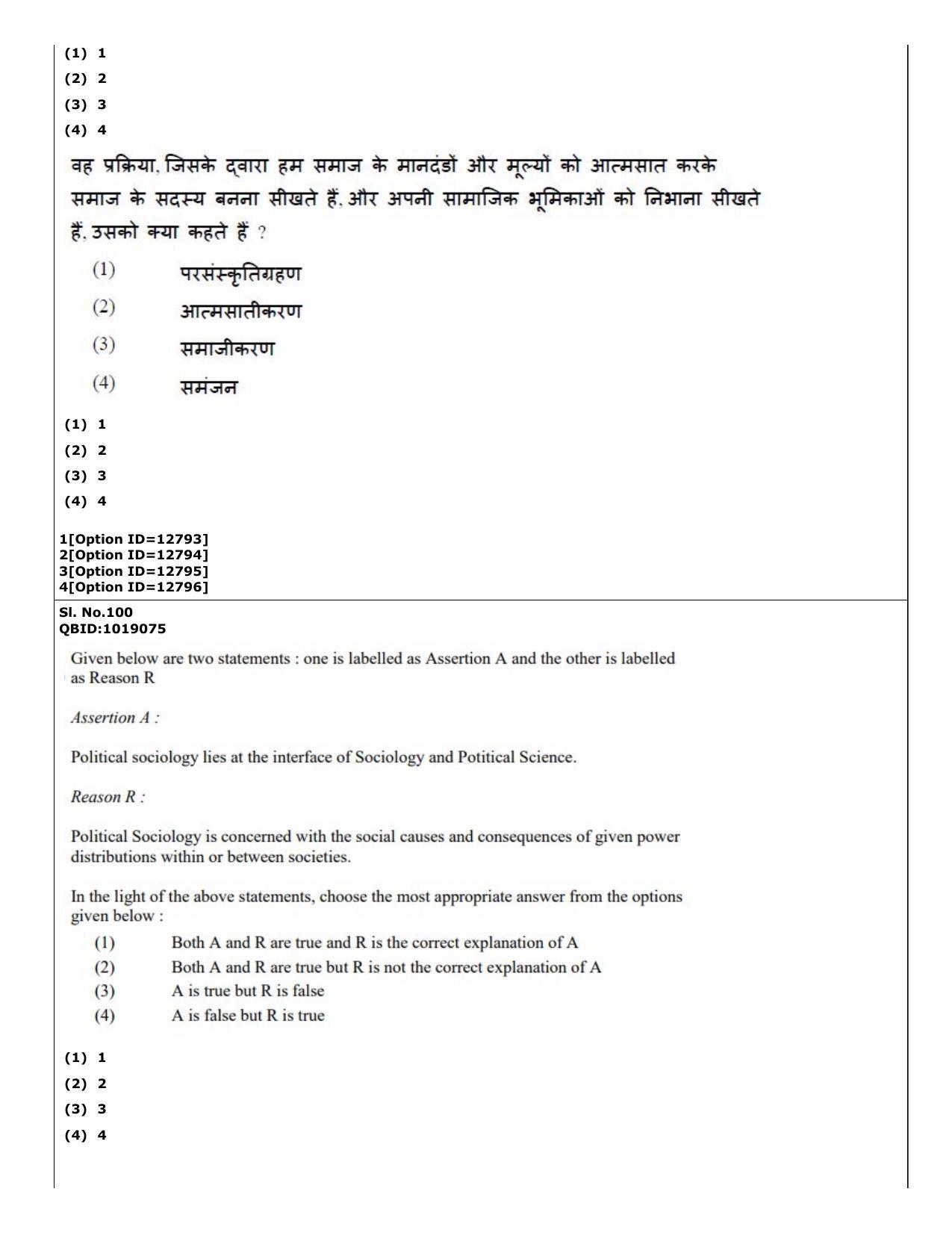 CUET (PG) 2022: PGQP-15 Sociology (04-09-2022) Question Paper - Page 87