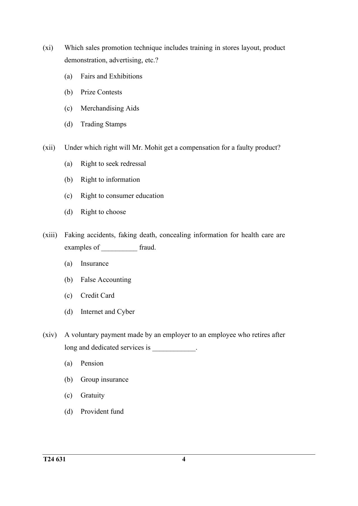 ICSE Class 10 Commercial Studies 2024 Question Paper - Page 4