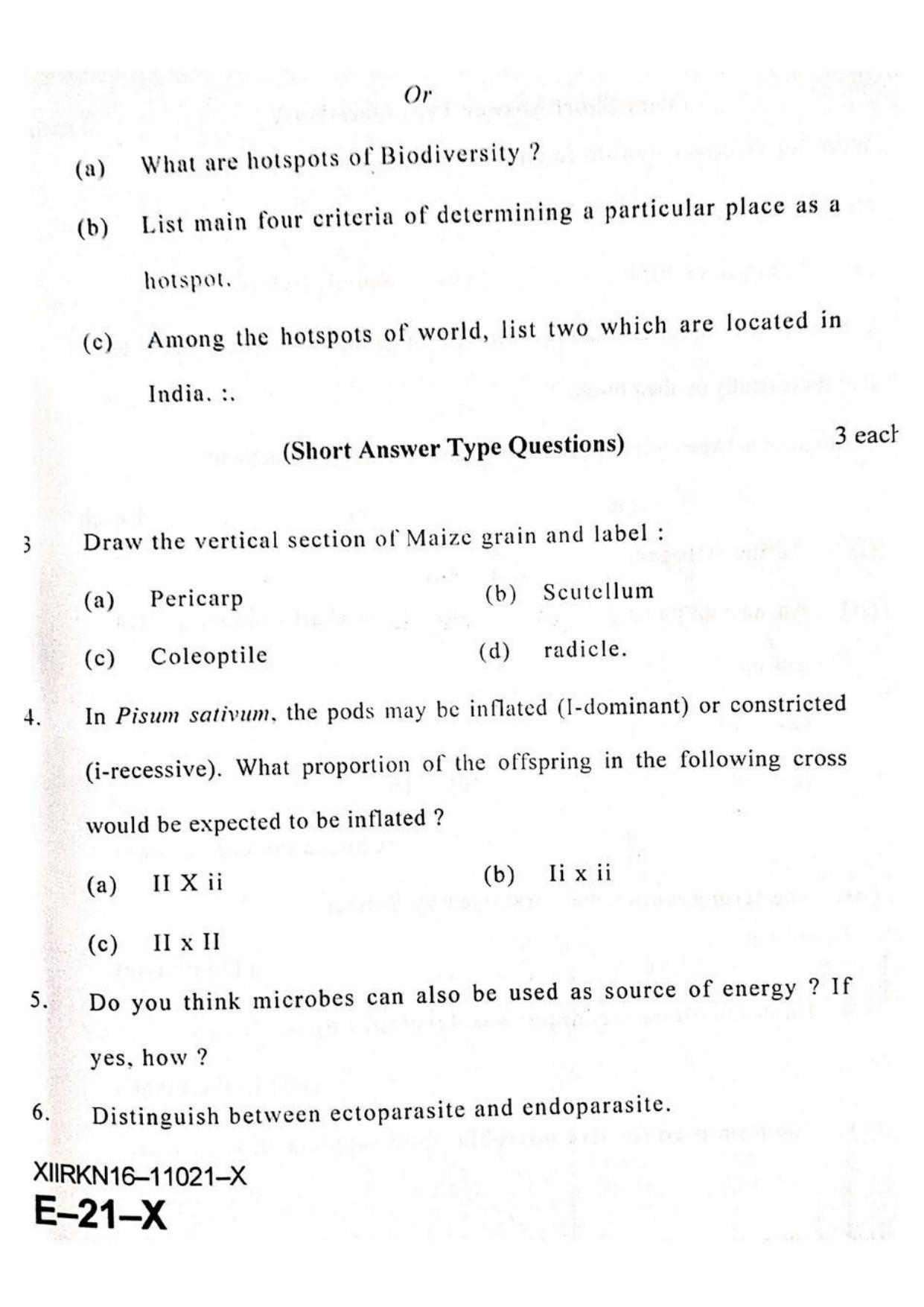 JKBOSE Class 12 Biology-Botany Question Papers 2016 (11021-X) - Page 2