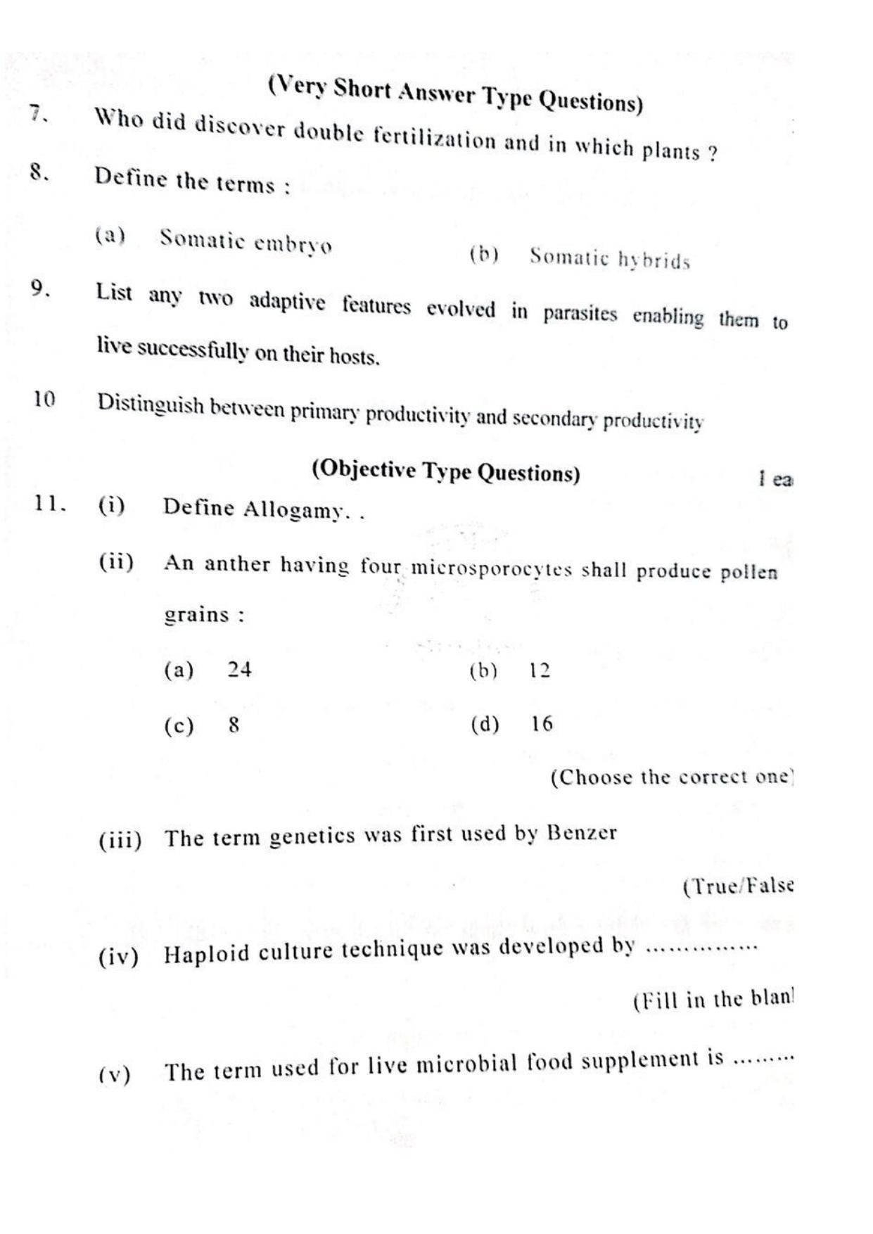 JKBOSE Class 12 Biology-Botany Question Papers 2016 (11021-X) - Page 3