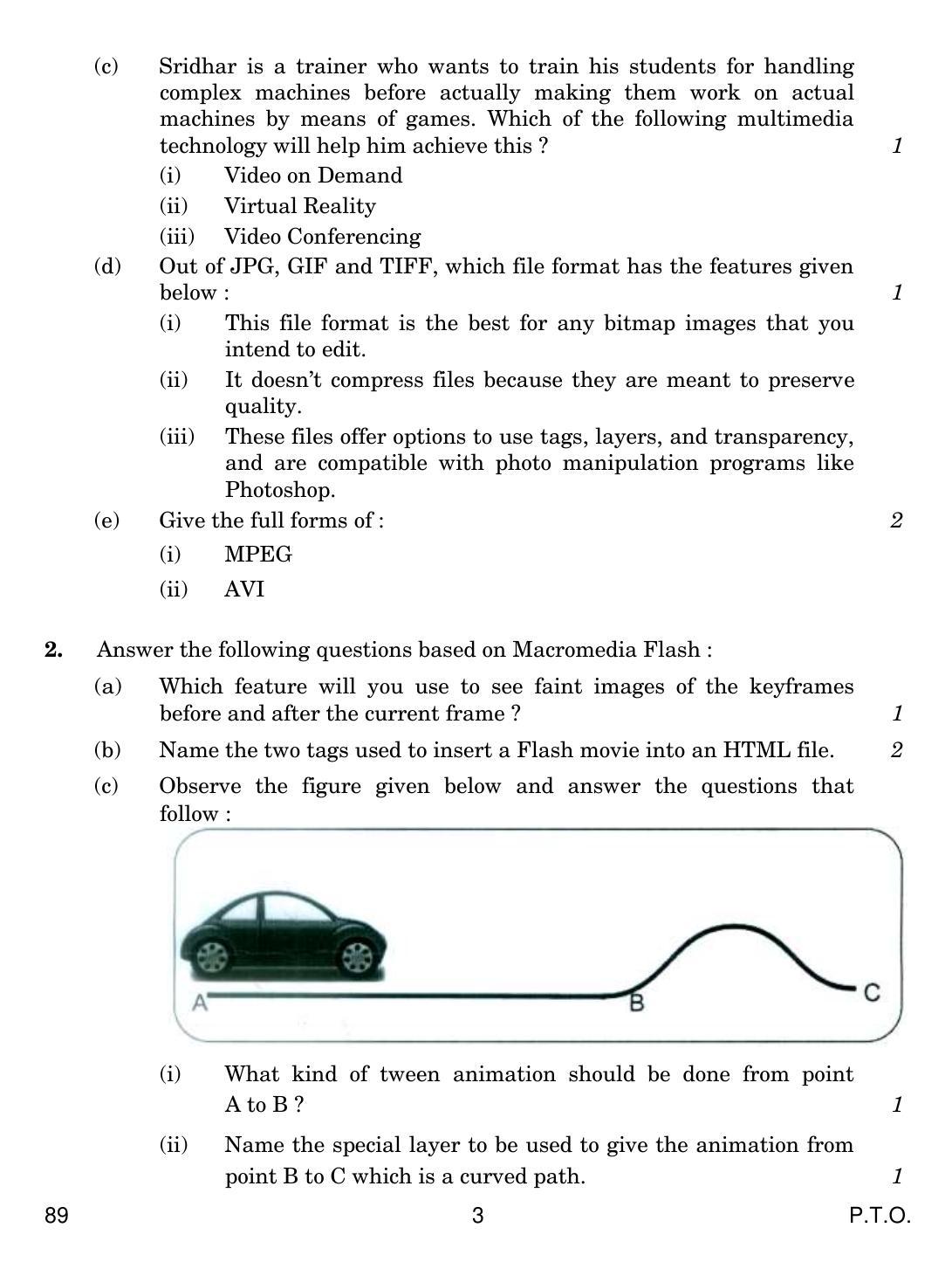 CBSE Class 12 89 Multimedia And Web Technology 2019 Question Paper - Page 3