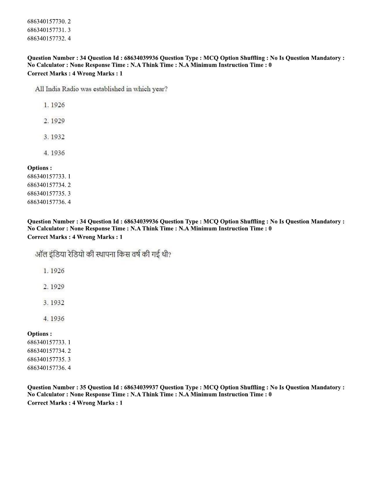 CUET PG 2023: COQP17 – Mass Communication and Journalism (Hin) - Shift 3 (25-06-2023) Question Paper - Page 32