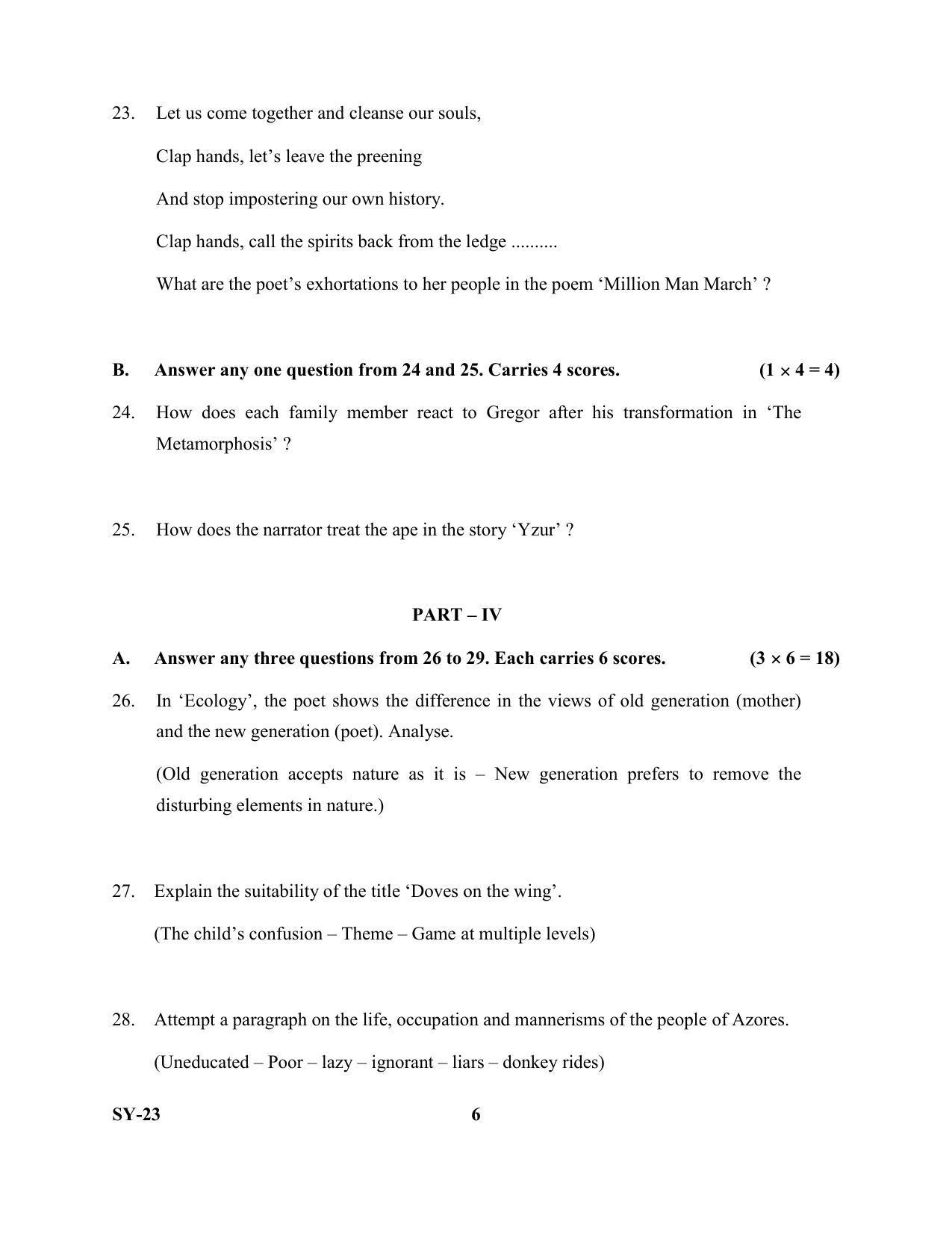 Kerala Plus Two Question Paper 2022 - English Literature - Page 6