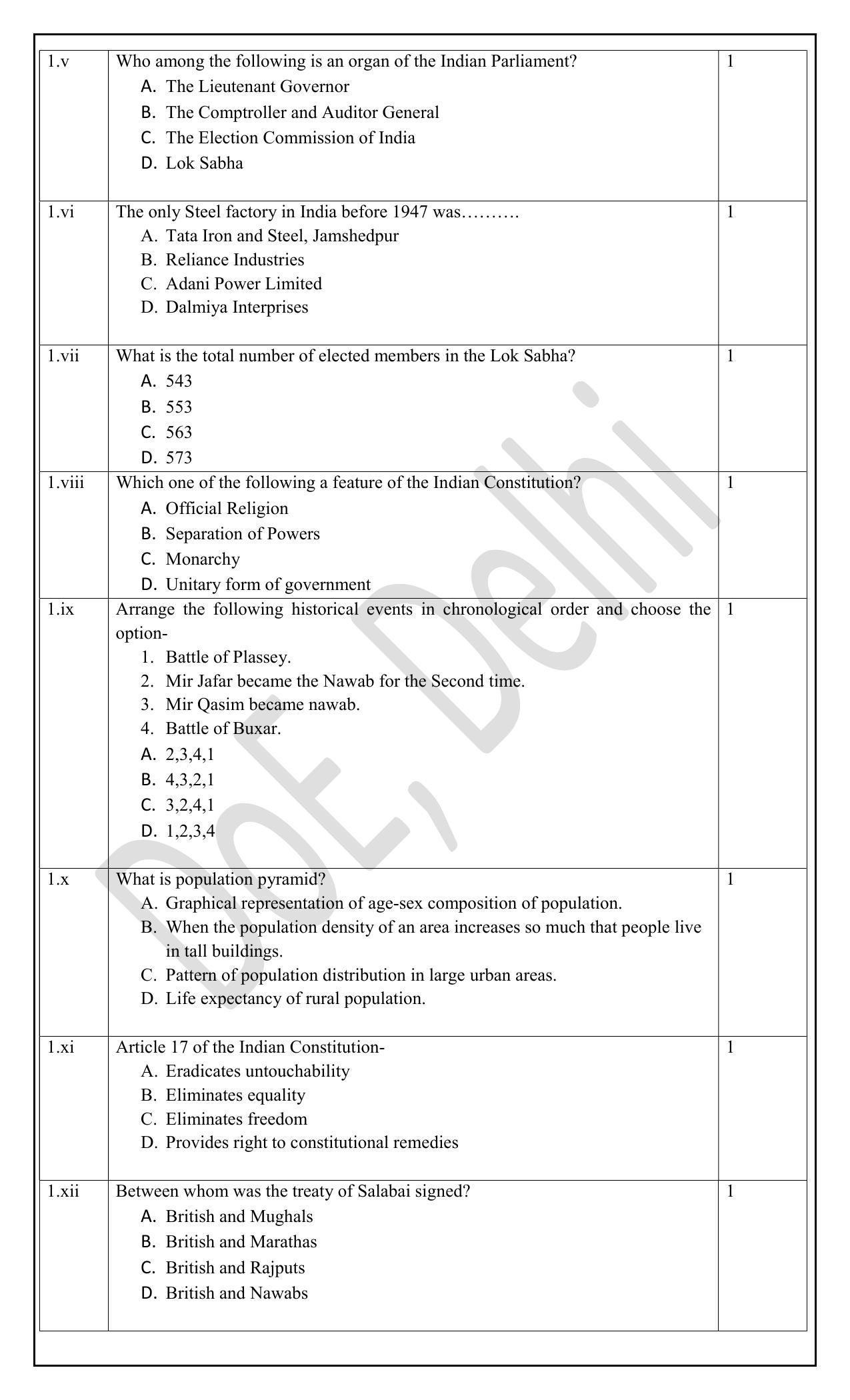 Edudel Class 8 Social Science (English) Practice Papers-1 (2023-24) - Page 2