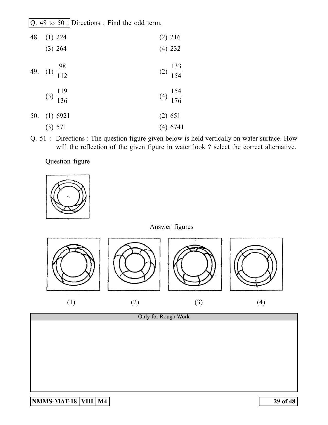 MAT GUJARATI 2018-19 Class 8 Maharashtra NMMS Question Papers - Page 29