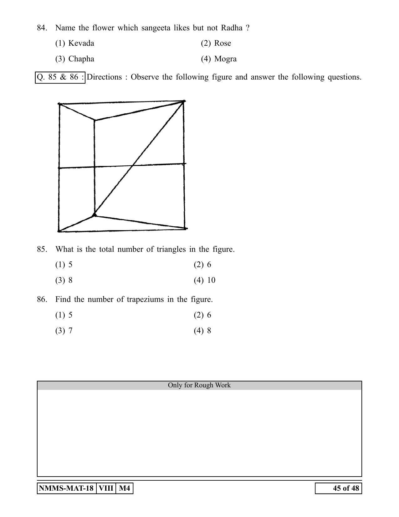 MAT GUJARATI 2018-19 Class 8 Maharashtra NMMS Question Papers - Page 45