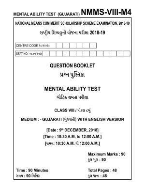 MAT GUJARATI 2018-19 Class 8 Maharashtra NMMS Question Papers